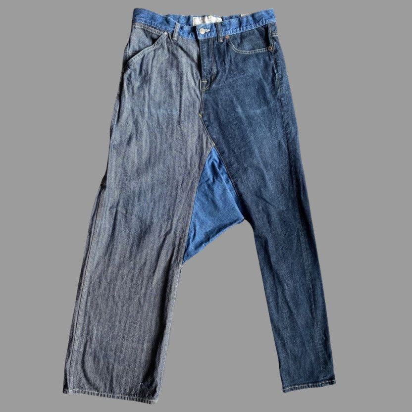 Comme des Garcons SS13 Runway Drop Crotch Asymmetric Two tone Jeans Size US 32 / EU 48 - 4 Thumbnail