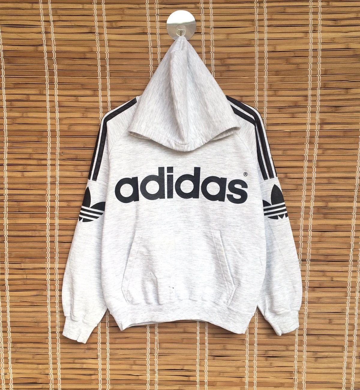 Adidas Vintage 90s Adidas Hoodie Sweatshirt Big Logo Size US S / EU 44-46 / 1 - 1 Thumbnail