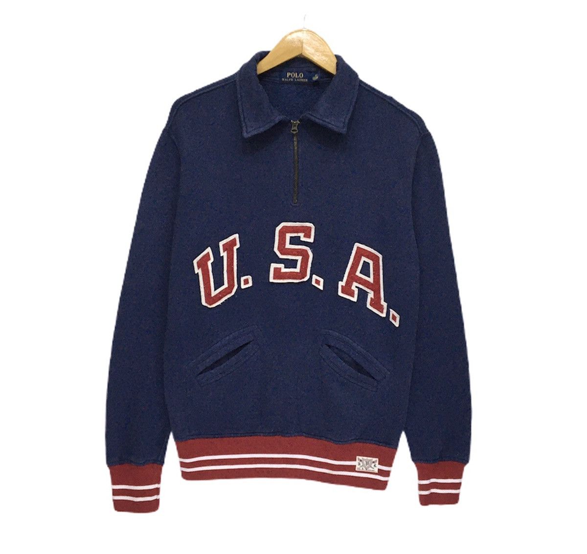 Polo Ralph Lauren Polo Usa Ralph Lauren Half Zip Sweatshirt Big Logo Size US S / EU 44-46 / 1 - 1 Thumbnail