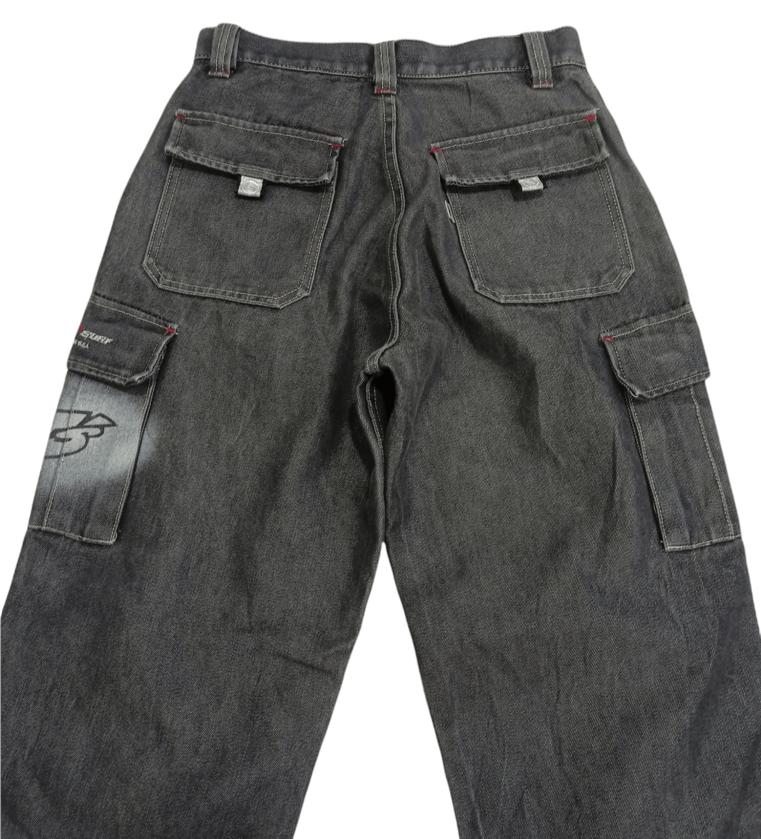 Japanese Brand Vintage PJ'S SURF Baggy Denim Cargo Pants Size US 29 - 5 Thumbnail