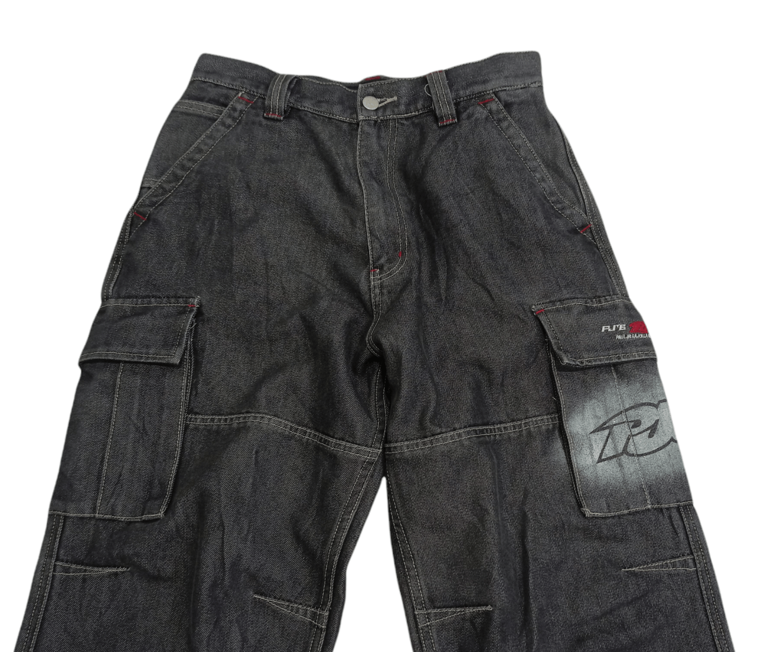 Japanese Brand Vintage PJ'S SURF Baggy Denim Cargo Pants Size US 29 - 3 Thumbnail