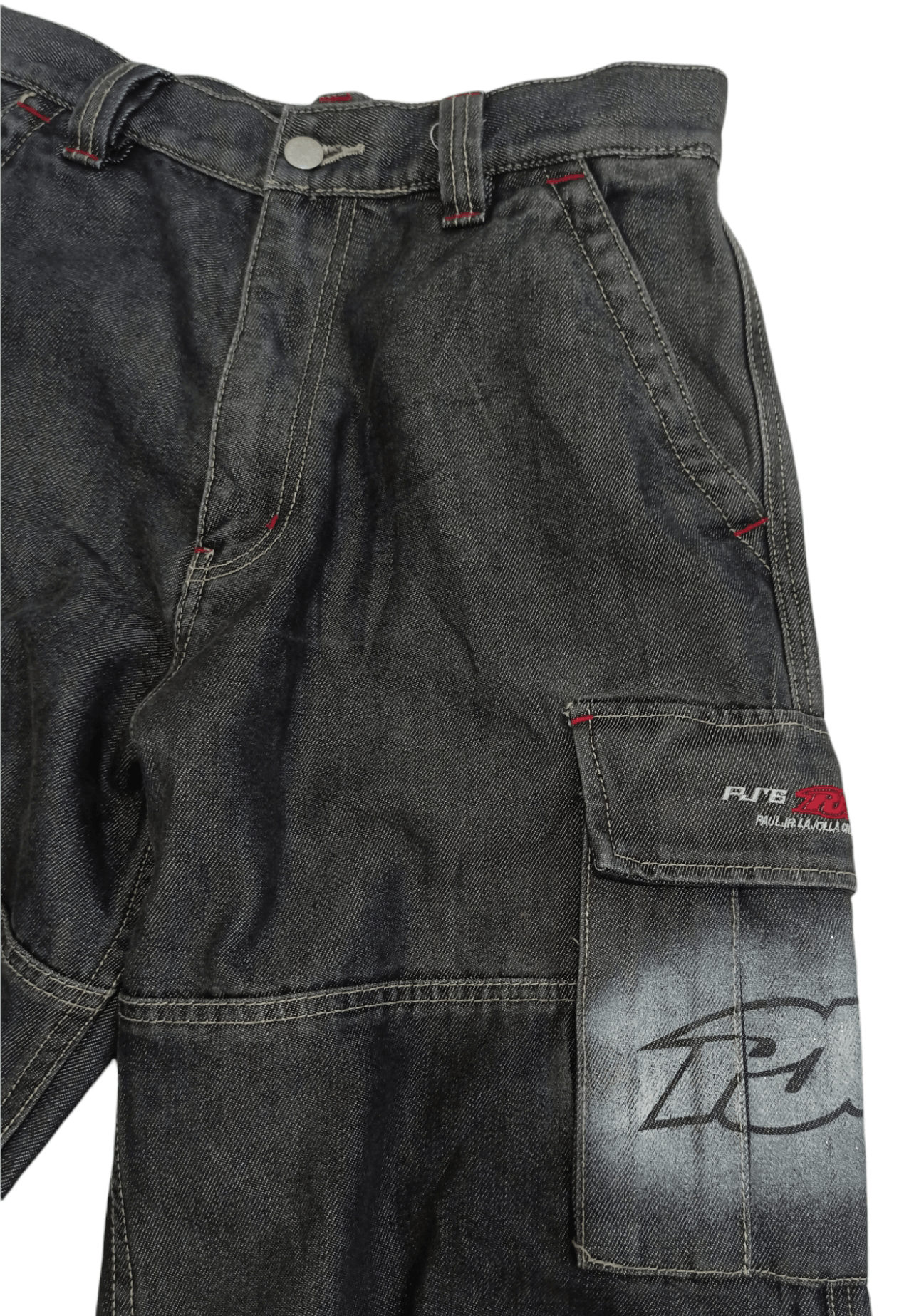 Japanese Brand Vintage PJ'S SURF Baggy Denim Cargo Pants Size US 29 - 10 Thumbnail