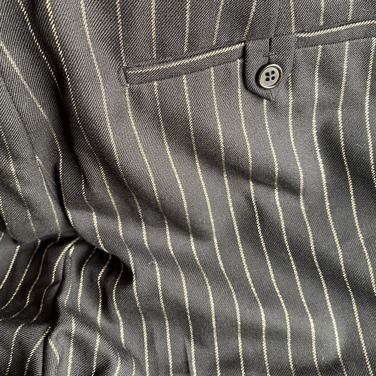 Saint Laurent Paris SLP Black Gold Stripe Wool Trousers Size US 30 / EU 46 - 8 Thumbnail