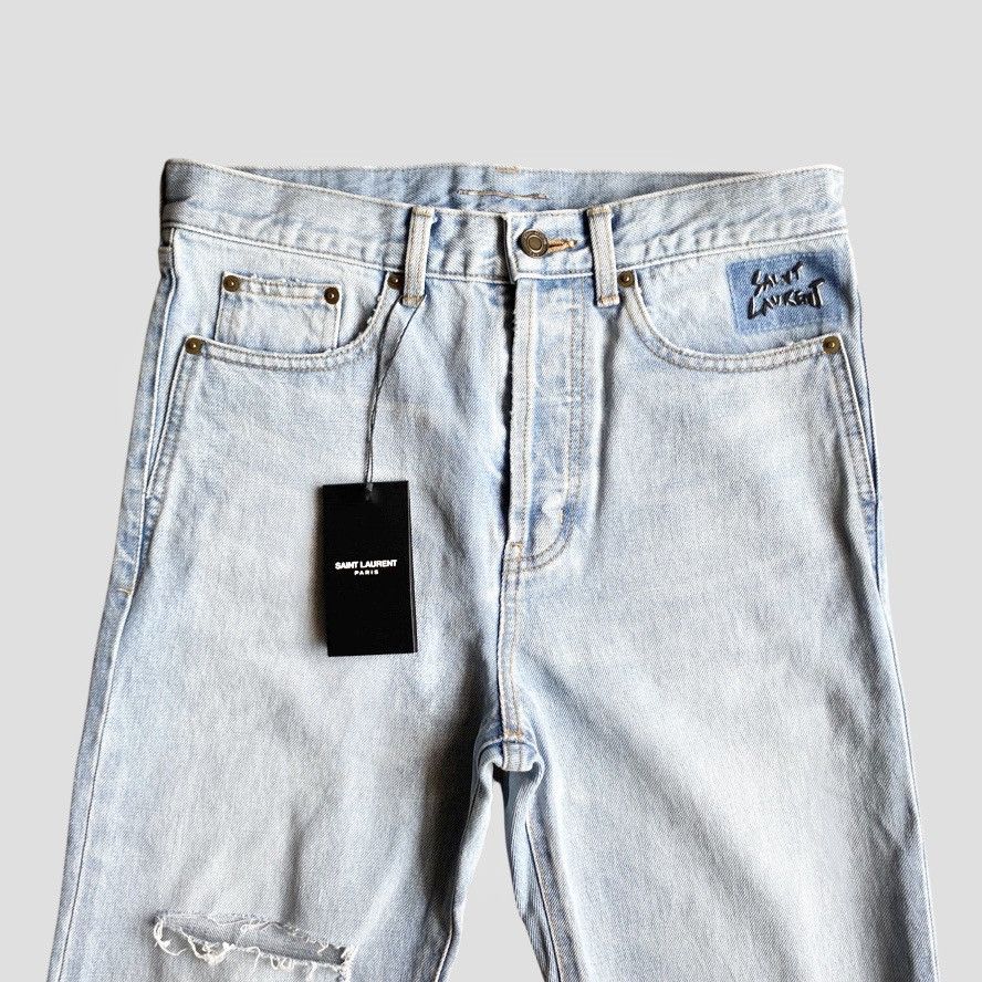 Saint Laurent Paris Fall 2017 Light Blue Slim Fit Jeans Size US 29 - 1 Thumbnail