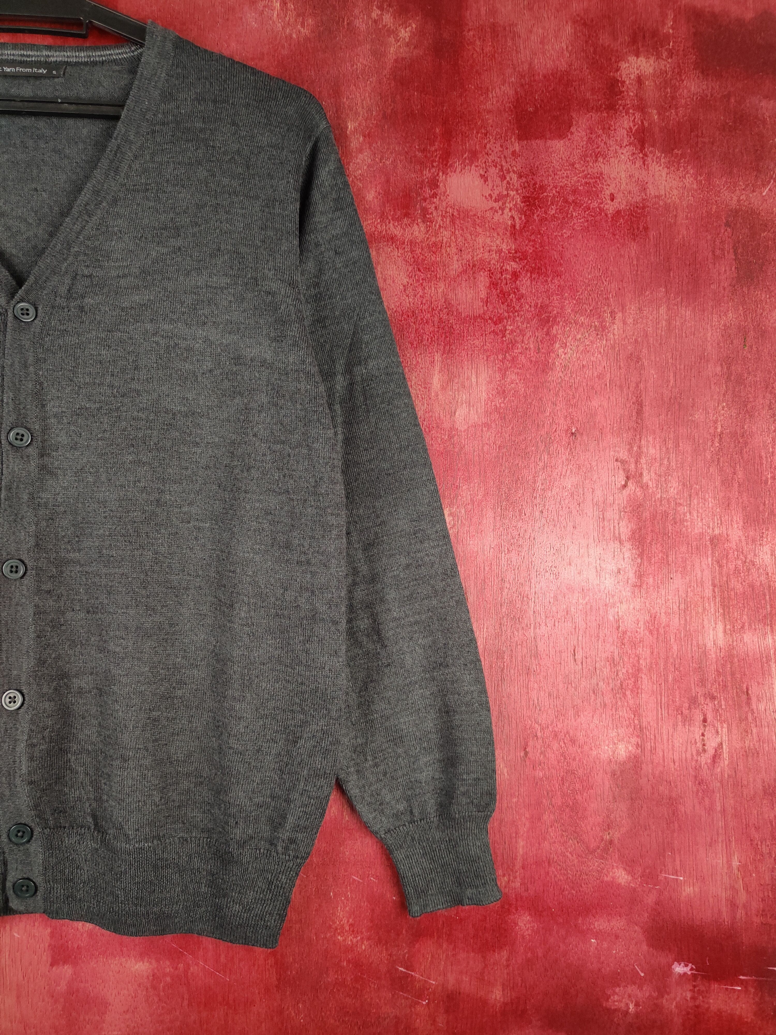 Vintage Import Yarn from Italy Dark Gray Cardigan knitwear #S900 Size US S / EU 44-46 / 1 - 5 Thumbnail