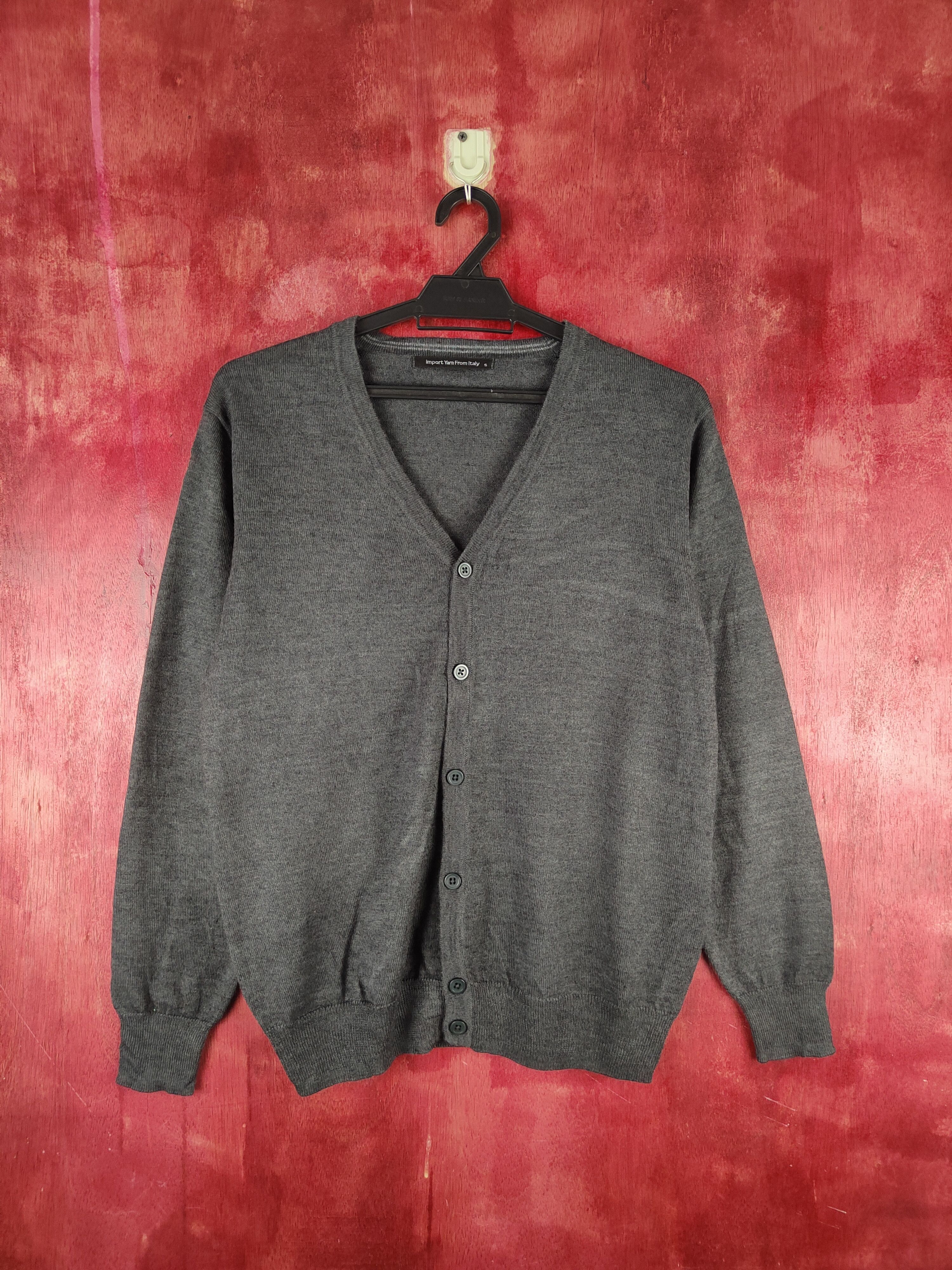 Vintage Import Yarn from Italy Dark Gray Cardigan knitwear #S900 Size US S / EU 44-46 / 1 - 1 Thumbnail