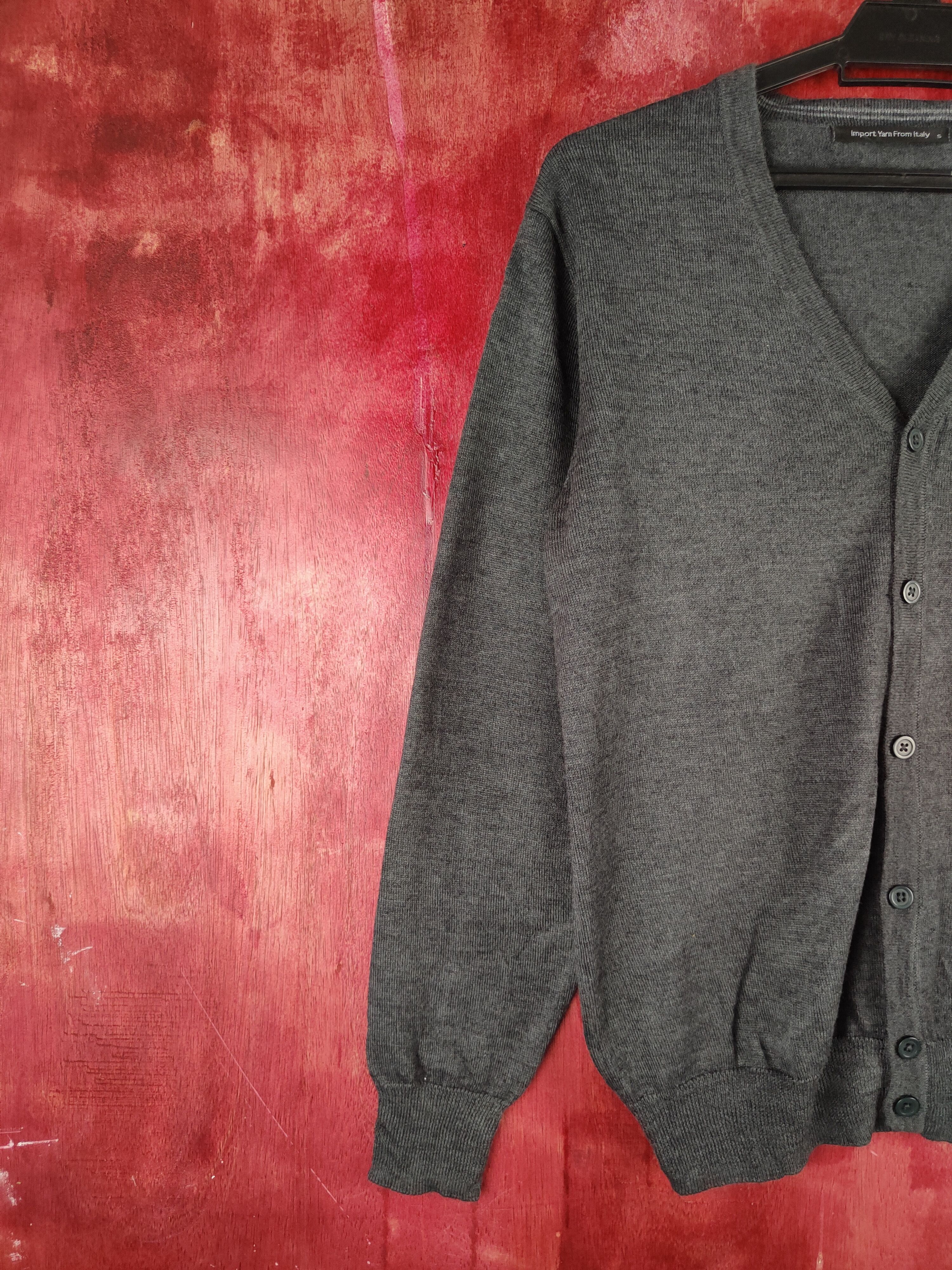 Vintage Import Yarn from Italy Dark Gray Cardigan knitwear #S900 Size US S / EU 44-46 / 1 - 3 Thumbnail