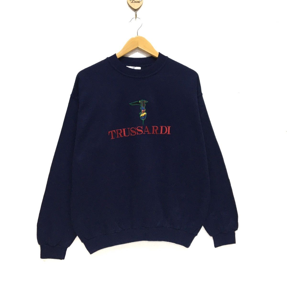 Trussardi Vintage TRUSSARDI Sweatshirt Embroidered Big Logo Size US M / EU 48-50 / 2 - 2 Thumbnail