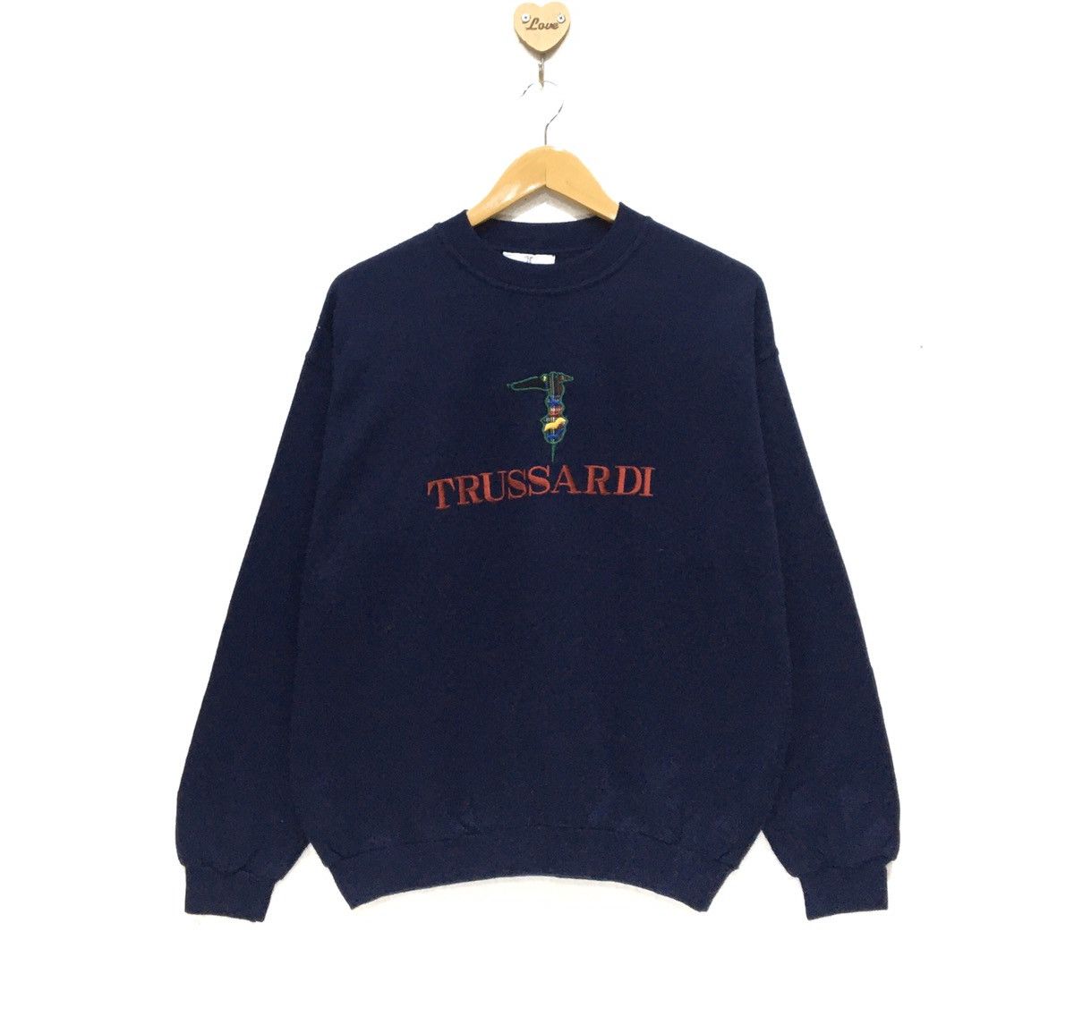 Trussardi Vintage TRUSSARDI Sweatshirt Embroidered Big Logo Size US M / EU 48-50 / 2 - 1 Thumbnail