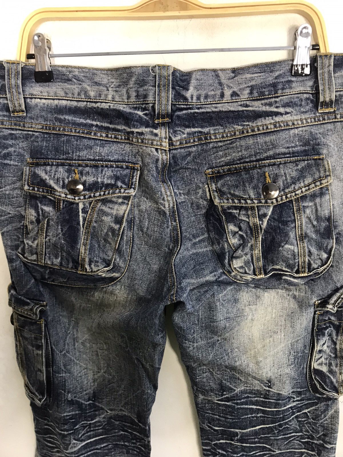 LOWBOX Lowbox Cargo Multipocket Indigo Whisker Tactical Denim Size US 32 / EU 48 - 4 Thumbnail