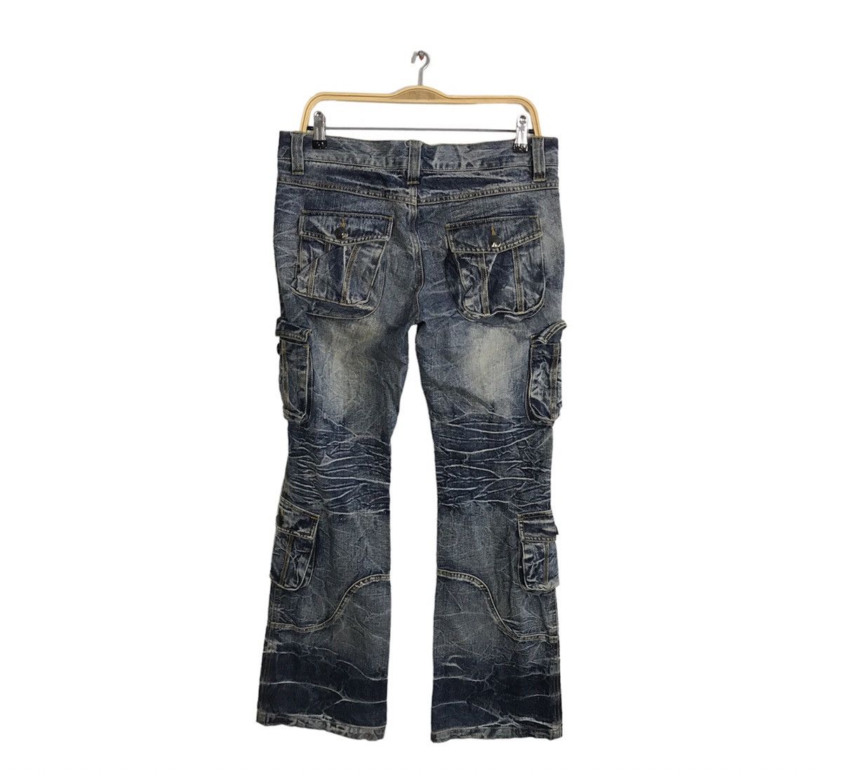 LOWBOX Lowbox Cargo Multipocket Indigo Whisker Tactical Denim Size US 32 / EU 48 - 2 Thumbnail