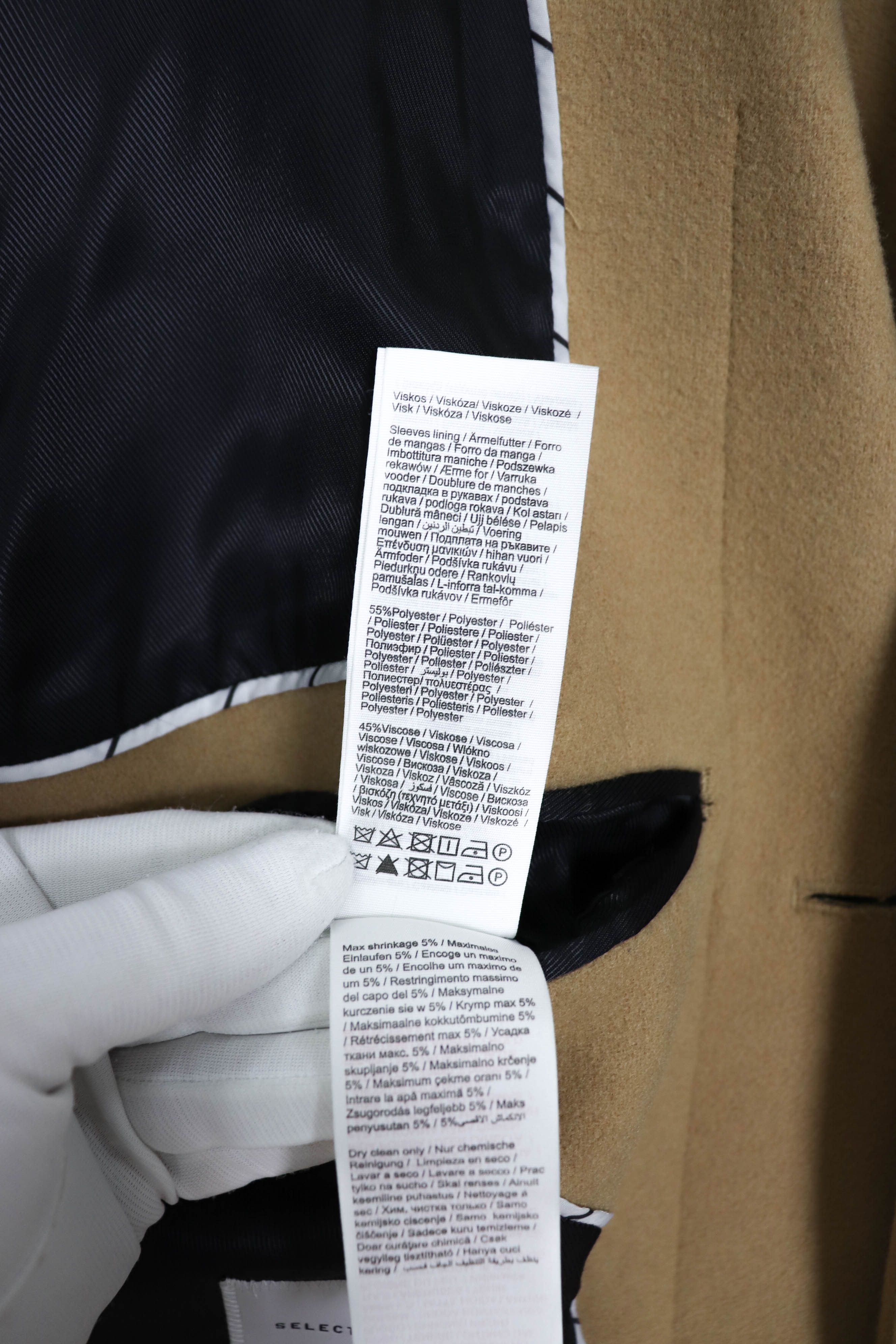 Selected Homme Selected / HOMME Camel Beige Wool Cashmere Blend Coat Size US L / EU 52-54 / 3 - 14 Thumbnail