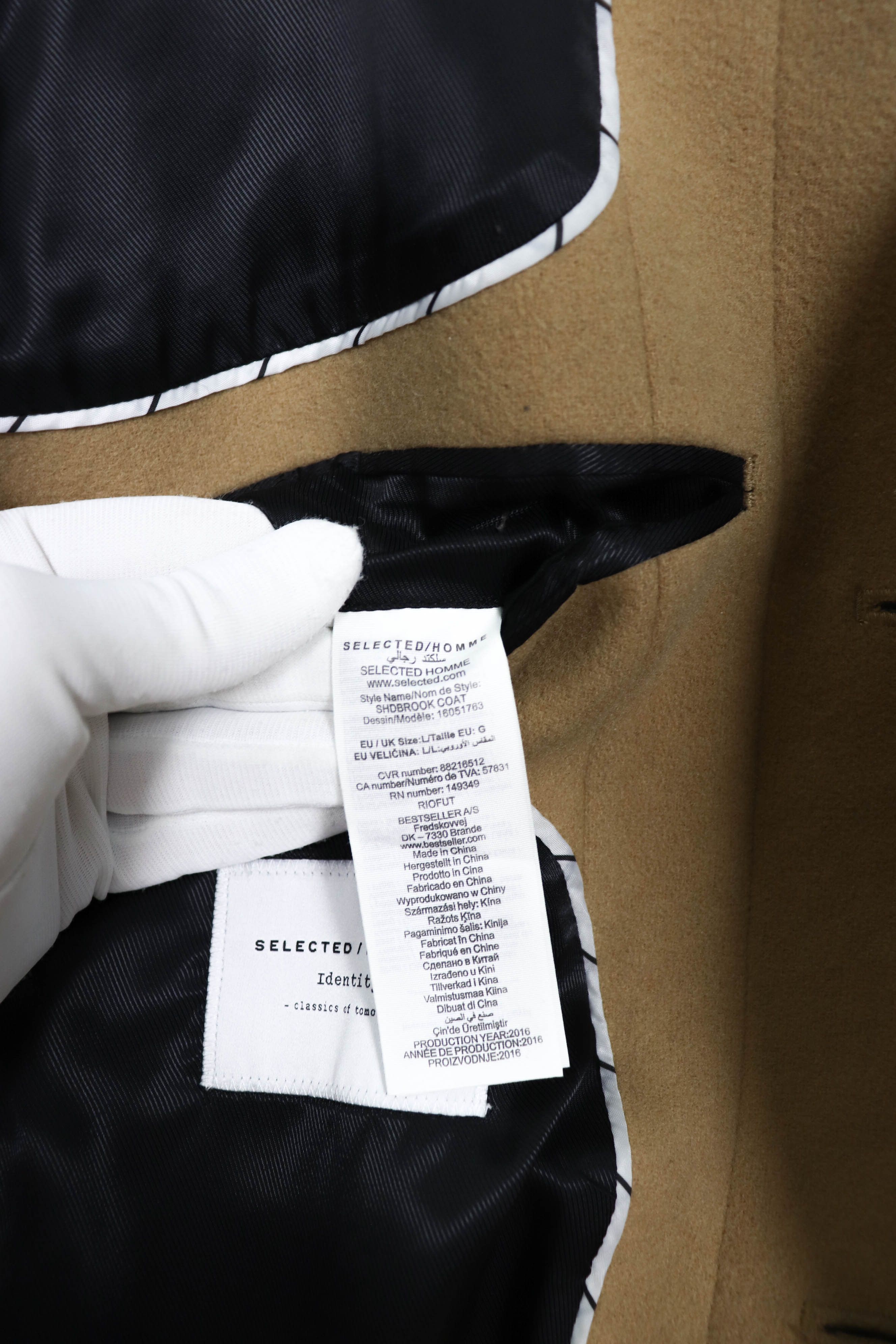 Selected Homme Selected / HOMME Camel Beige Wool Cashmere Blend Coat Size US L / EU 52-54 / 3 - 12 Thumbnail