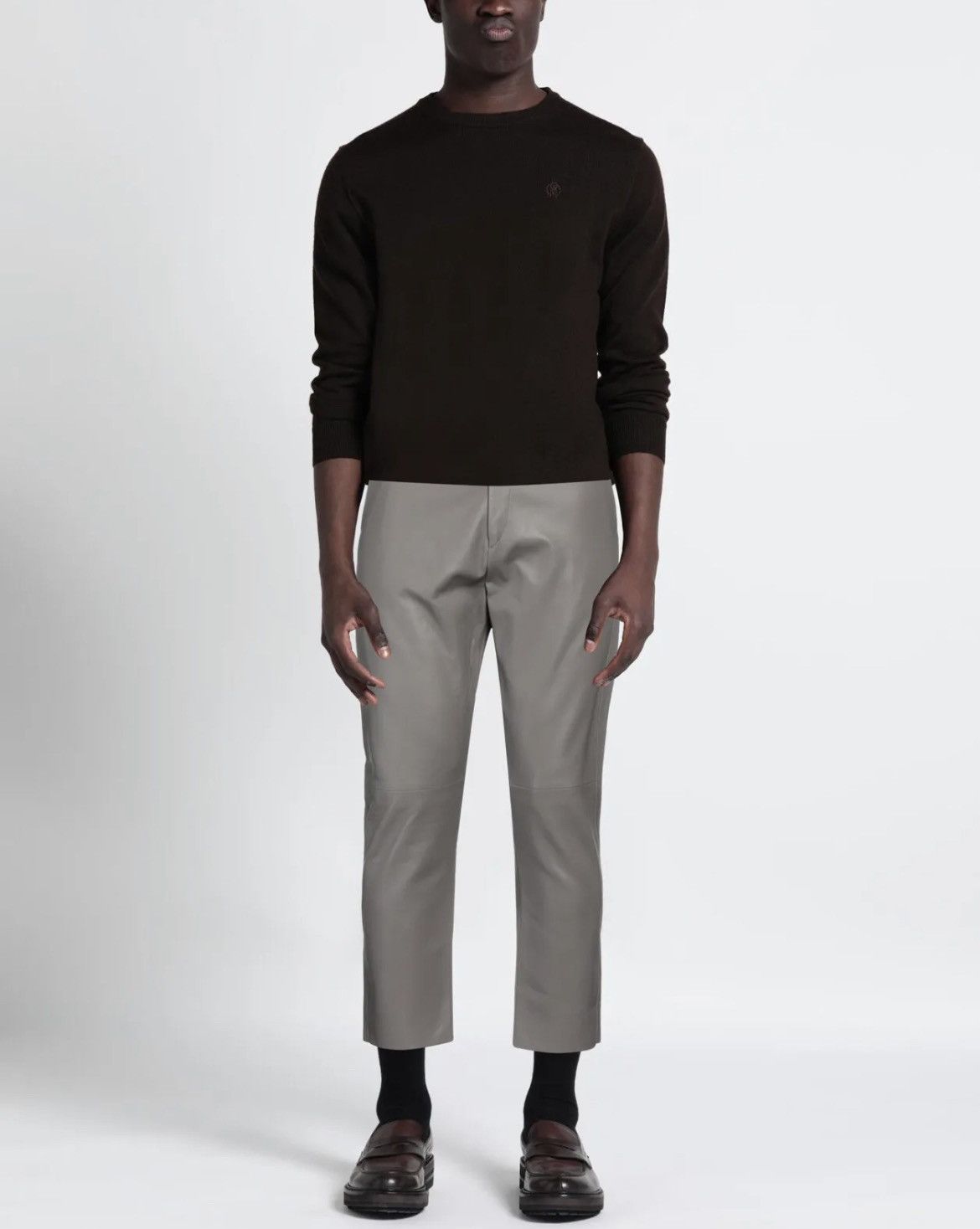 Jil Sander NWT cropped leather trousers, IT48 (fit IT50), Italy Size US 34 / EU 50 - 2 Thumbnail
