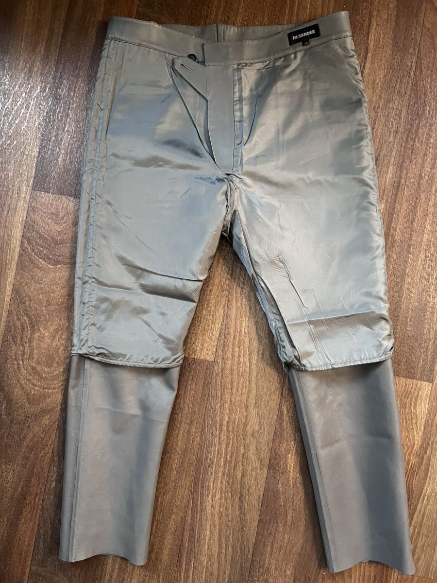 Jil Sander NWT cropped leather trousers, IT48 (fit IT50), Italy Size US 34 / EU 50 - 10 Thumbnail