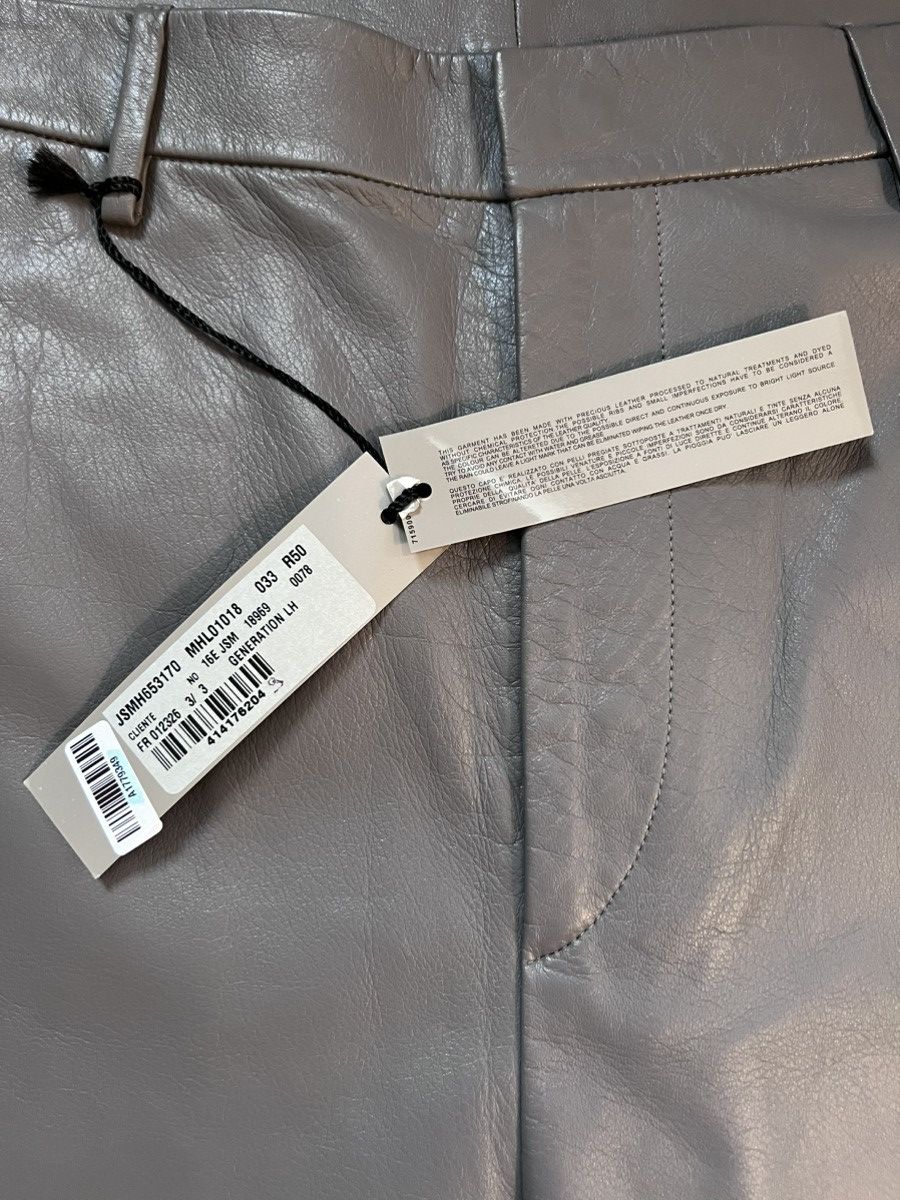 Jil Sander NWT cropped leather trousers, IT48 (fit IT50), Italy Size US 34 / EU 50 - 12 Thumbnail
