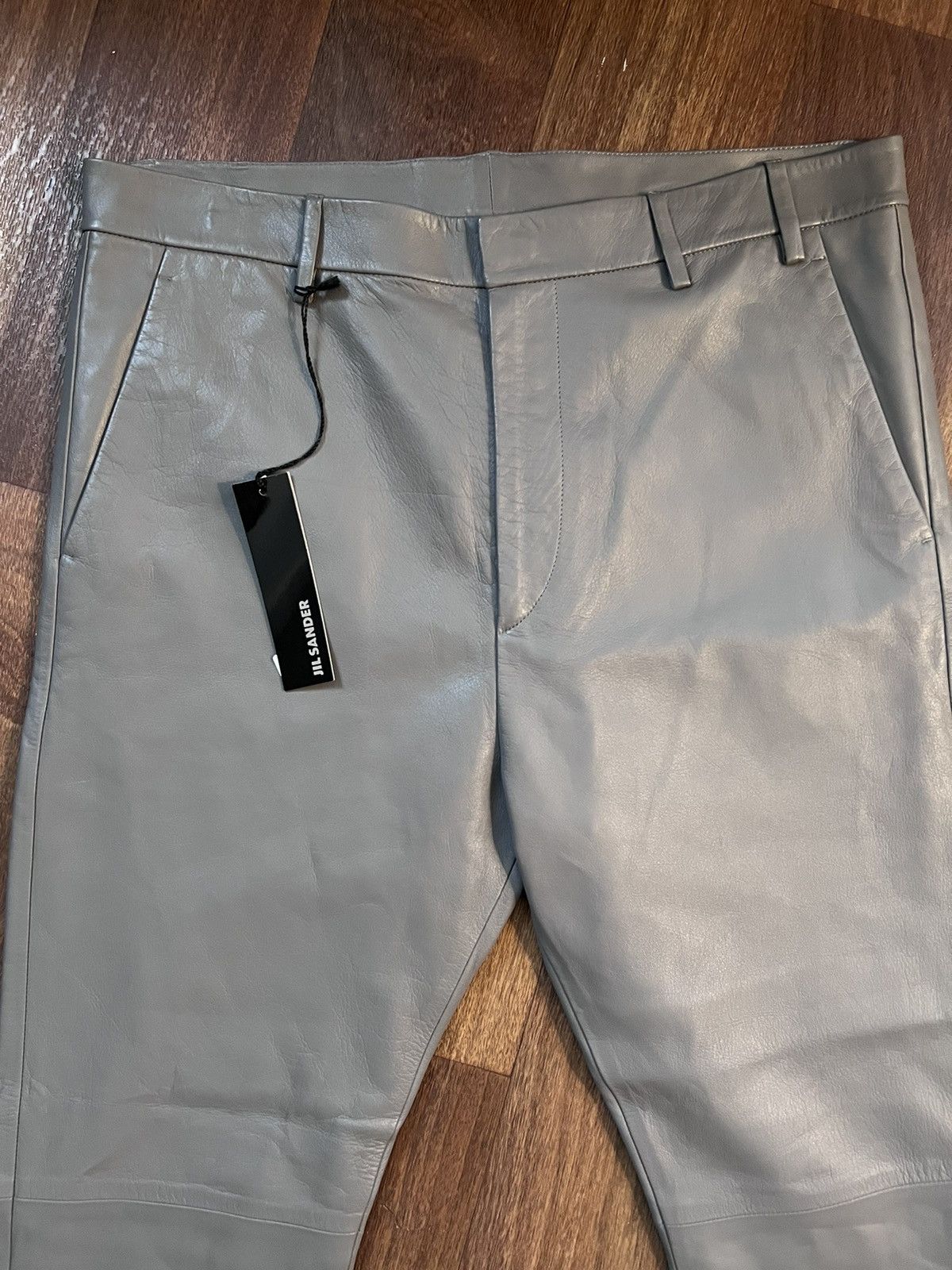 Jil Sander NWT cropped leather trousers, IT48 (fit IT50), Italy Size US 34 / EU 50 - 4 Thumbnail