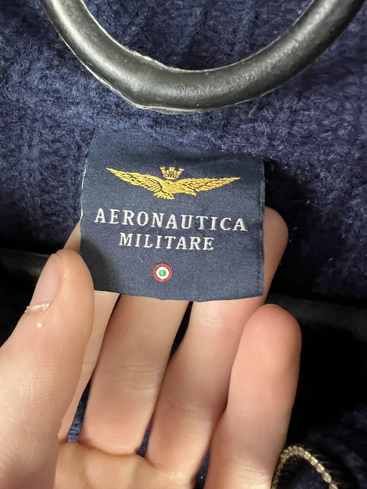 Aeronautica Militare × Vintage VTG Aaronautica militare Navy Blue Full Zip Logo Sweater Size US XL / EU 56 / 4 - 4 Thumbnail