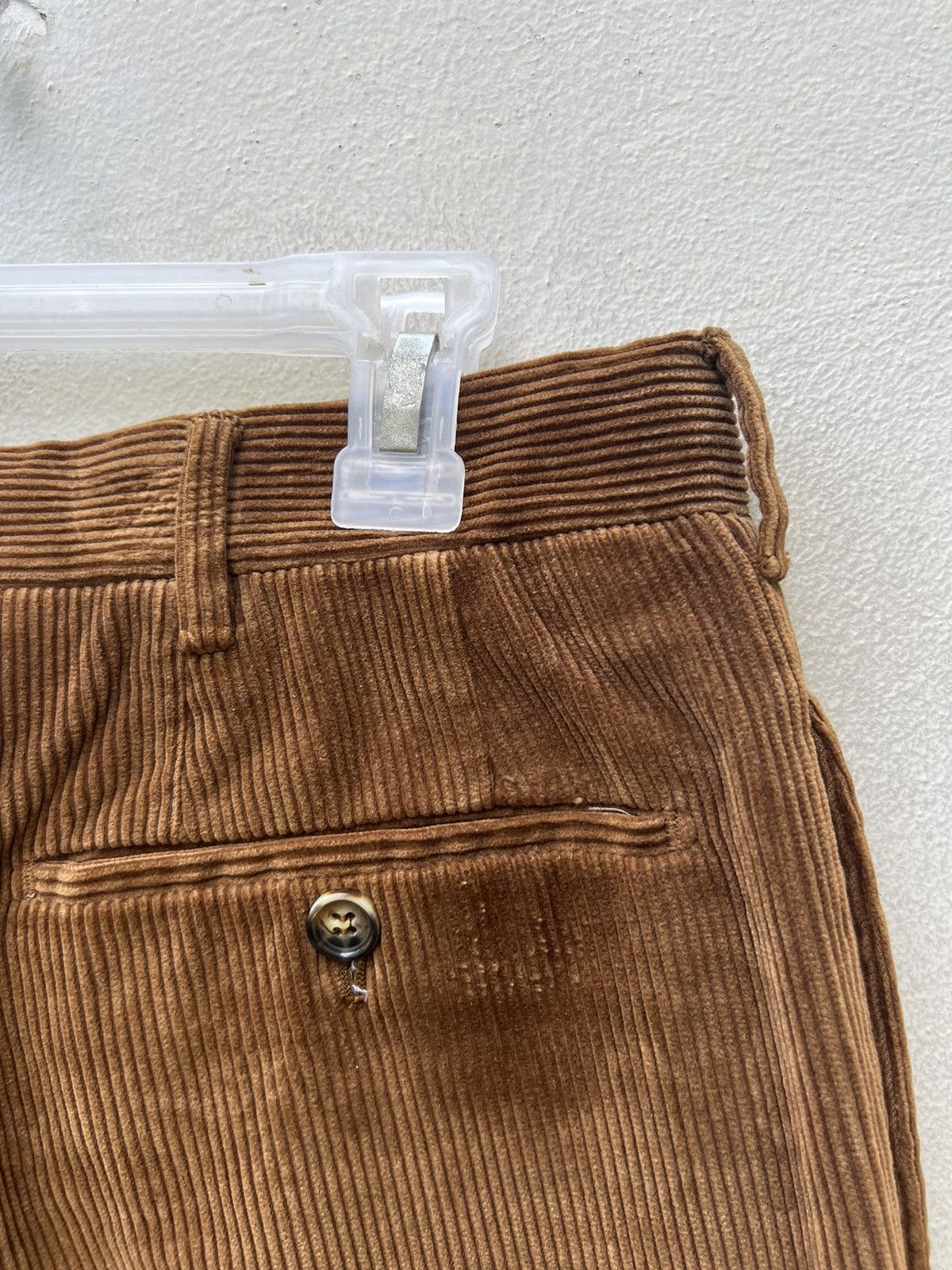 Rota Vintage Rota Pantaloni Di Sartoria Brown Corduroy Trouser Size US 31 - 15 Thumbnail