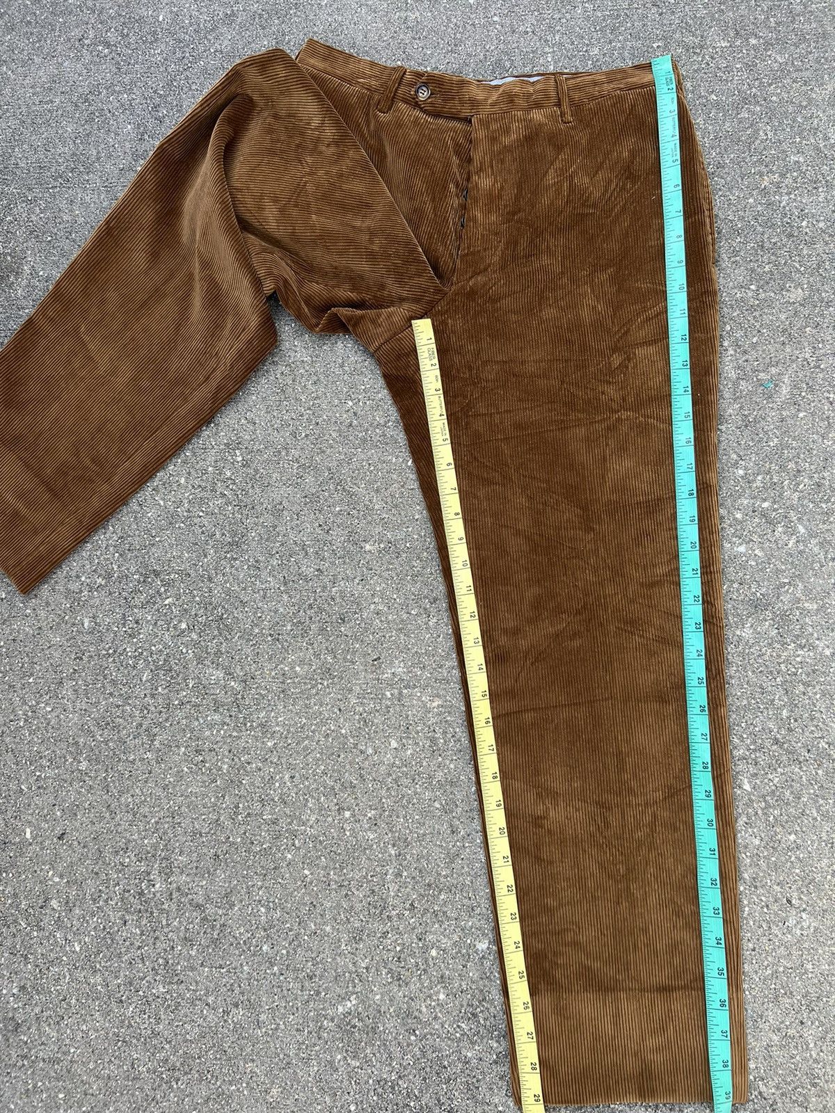 Rota Vintage Rota Pantaloni Di Sartoria Brown Corduroy Trouser Size US 31 - 4 Thumbnail