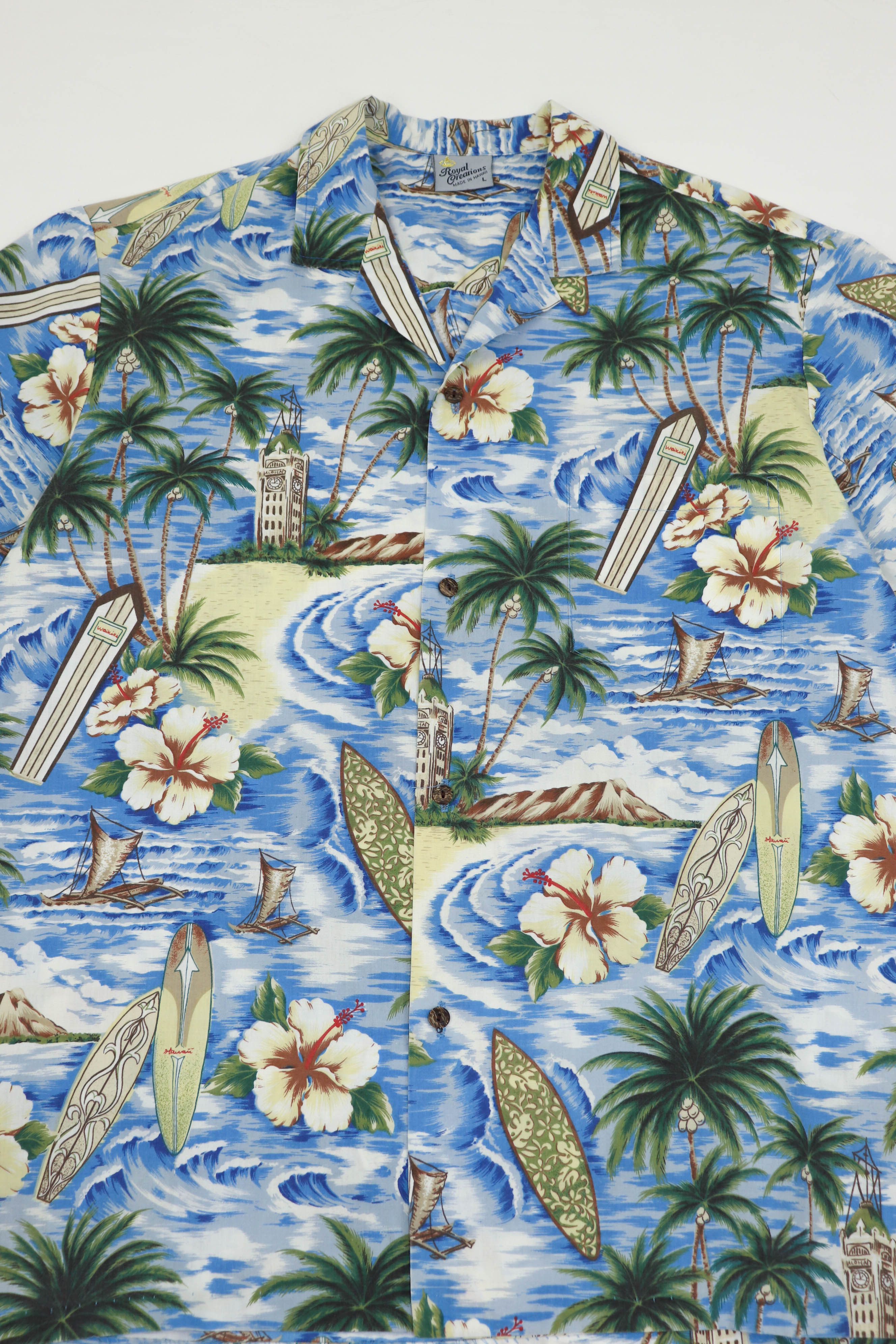 Vintage Vintage 90's Hawaiian U.S.A. Printed Graphics Summer Shirt Size US L / EU 52-54 / 3 - 3 Thumbnail