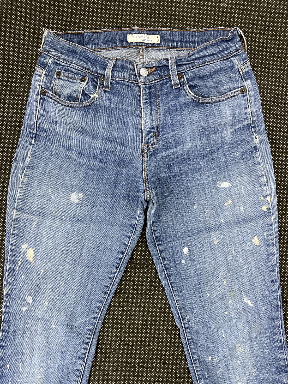 Levi's × Vintage Vintage Levis 505 Regular Paint Splash Jeans - JP077 Size 30" / US 8 / IT 44 - 3 Thumbnail