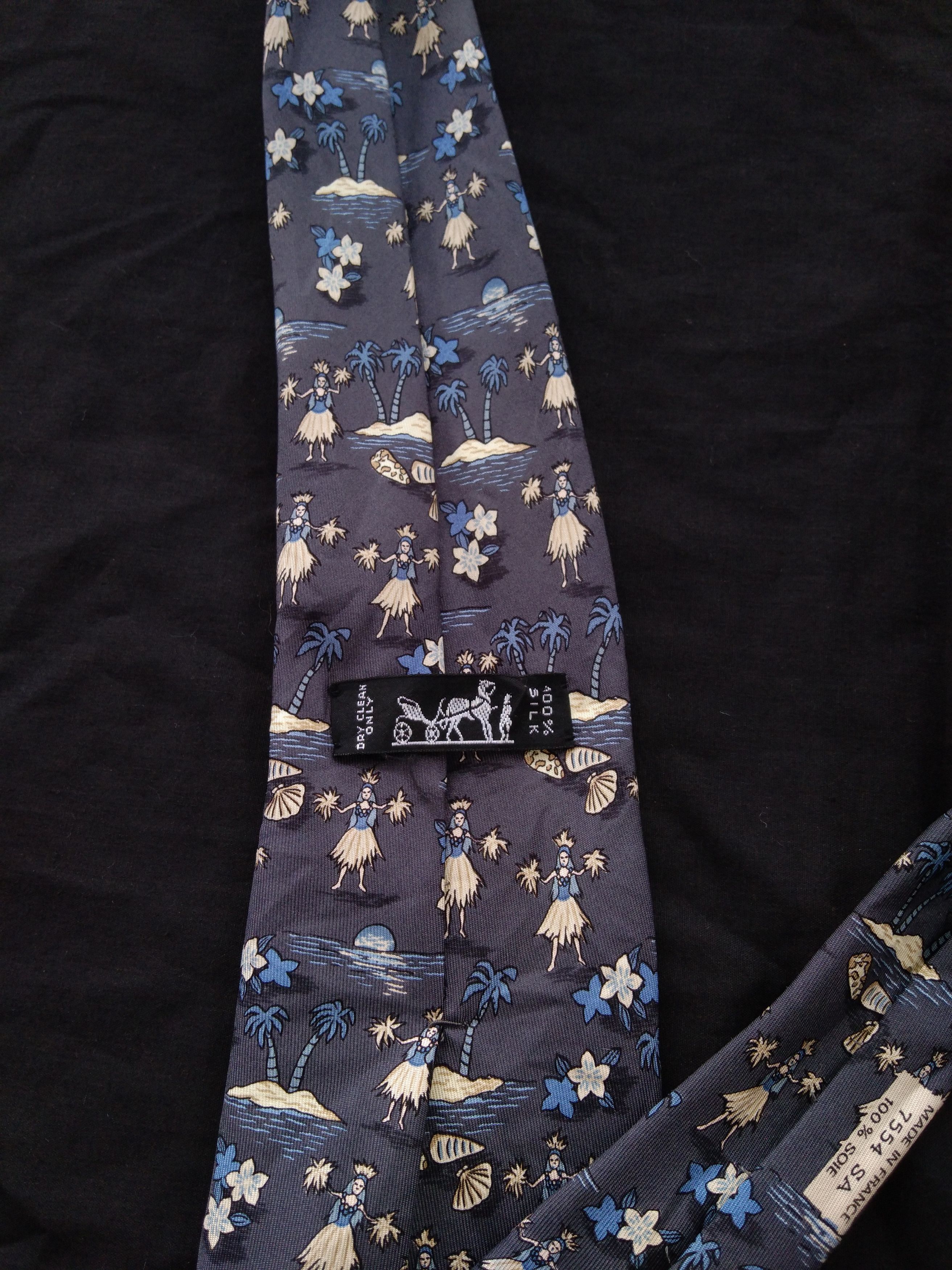 Hermes Hermes "Sexy Hawaiian Girl" Silk Ties Size ONE SIZE - 3 Thumbnail
