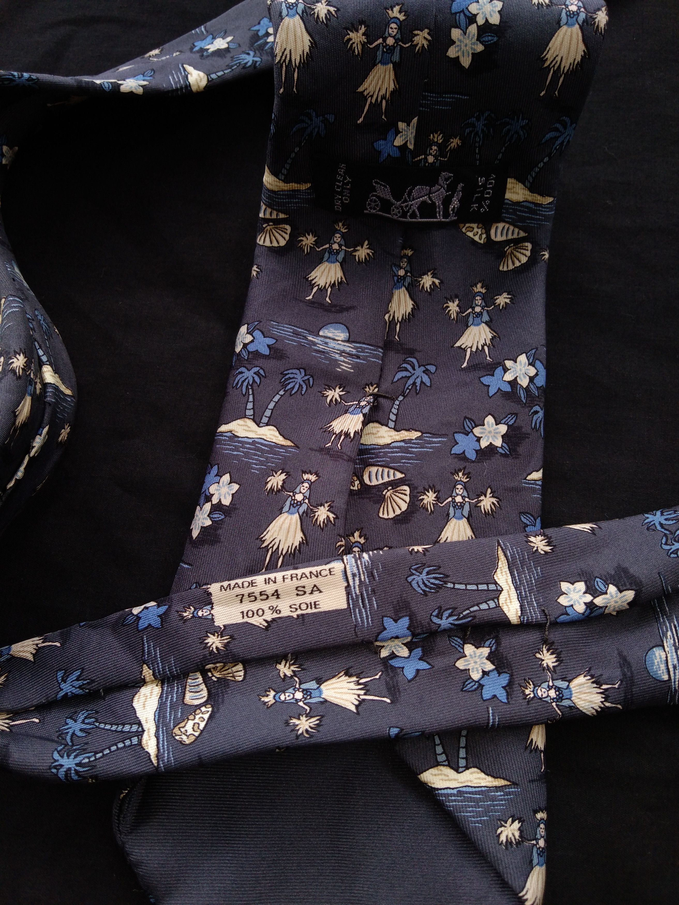 Hermes Hermes "Sexy Hawaiian Girl" Silk Ties Size ONE SIZE - 2 Thumbnail