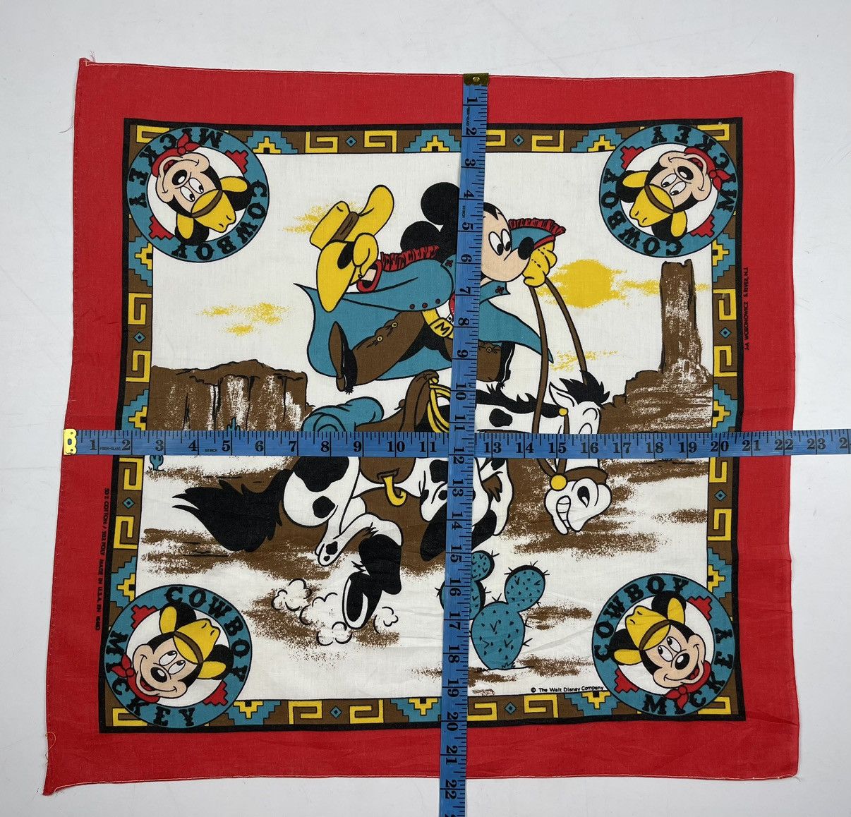Mickey Mouse × Vintage vintage mickey mouse bandana handkerchief scarf HC0220 Size ONE SIZE - 7 Thumbnail