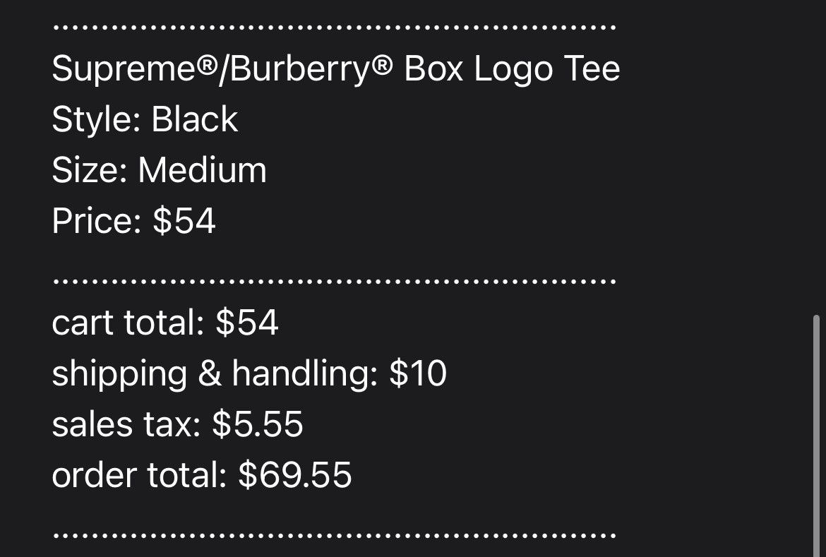 Burberry × Supreme Supreme Burberry Box Logo Tee Size US M / EU 48-50 / 2 - 3 Thumbnail