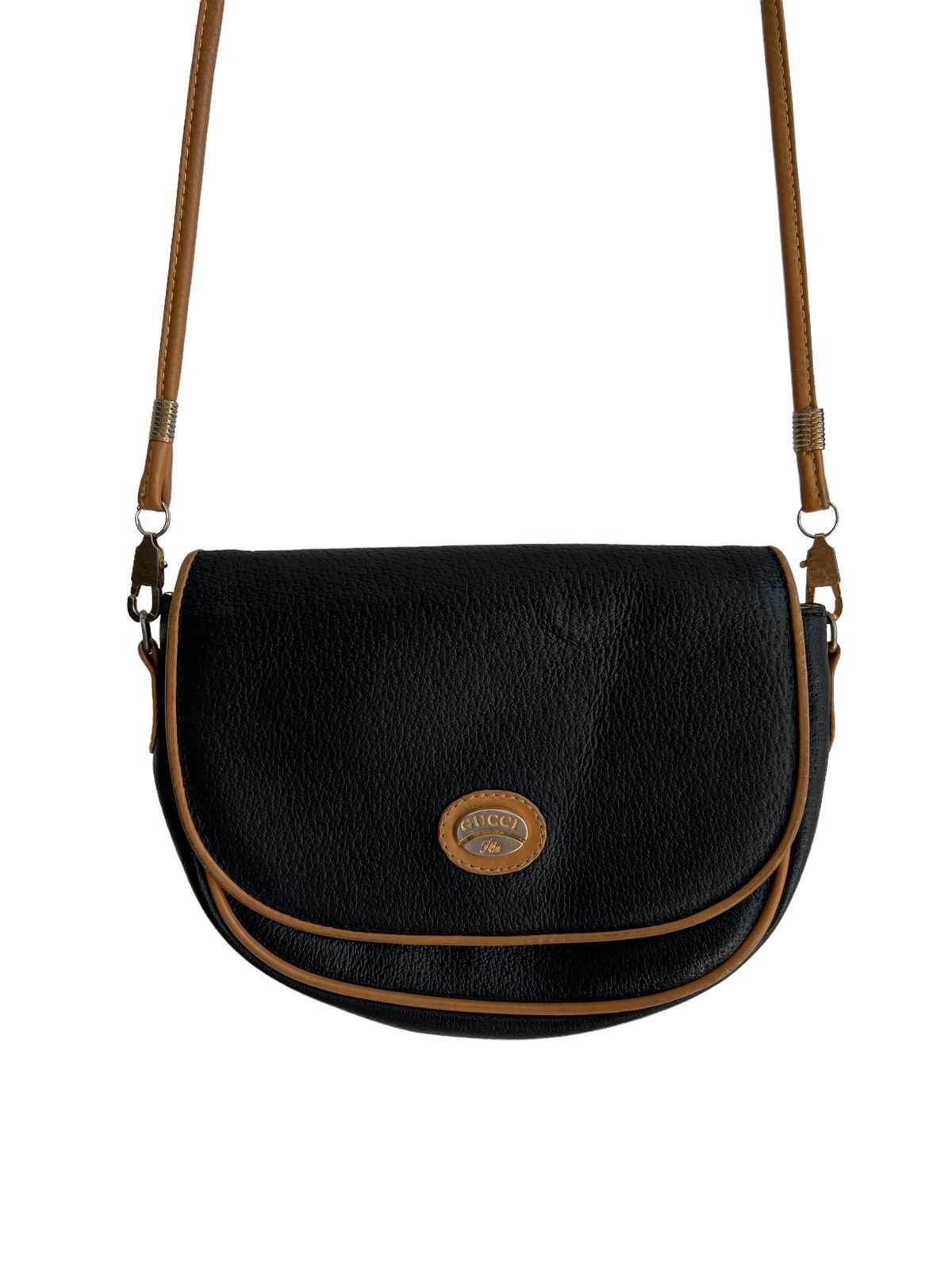Gucci GRAIL🔥Auth. 80s Gucci Plus ™️ Logo Leather Crossbody Bag Size ONE SIZE - 3 Thumbnail