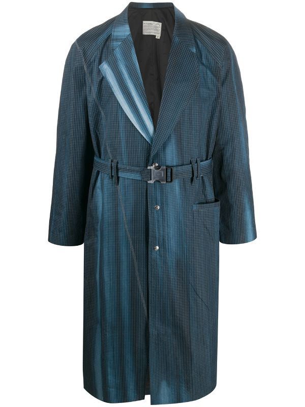 Grid Print Trench Coat