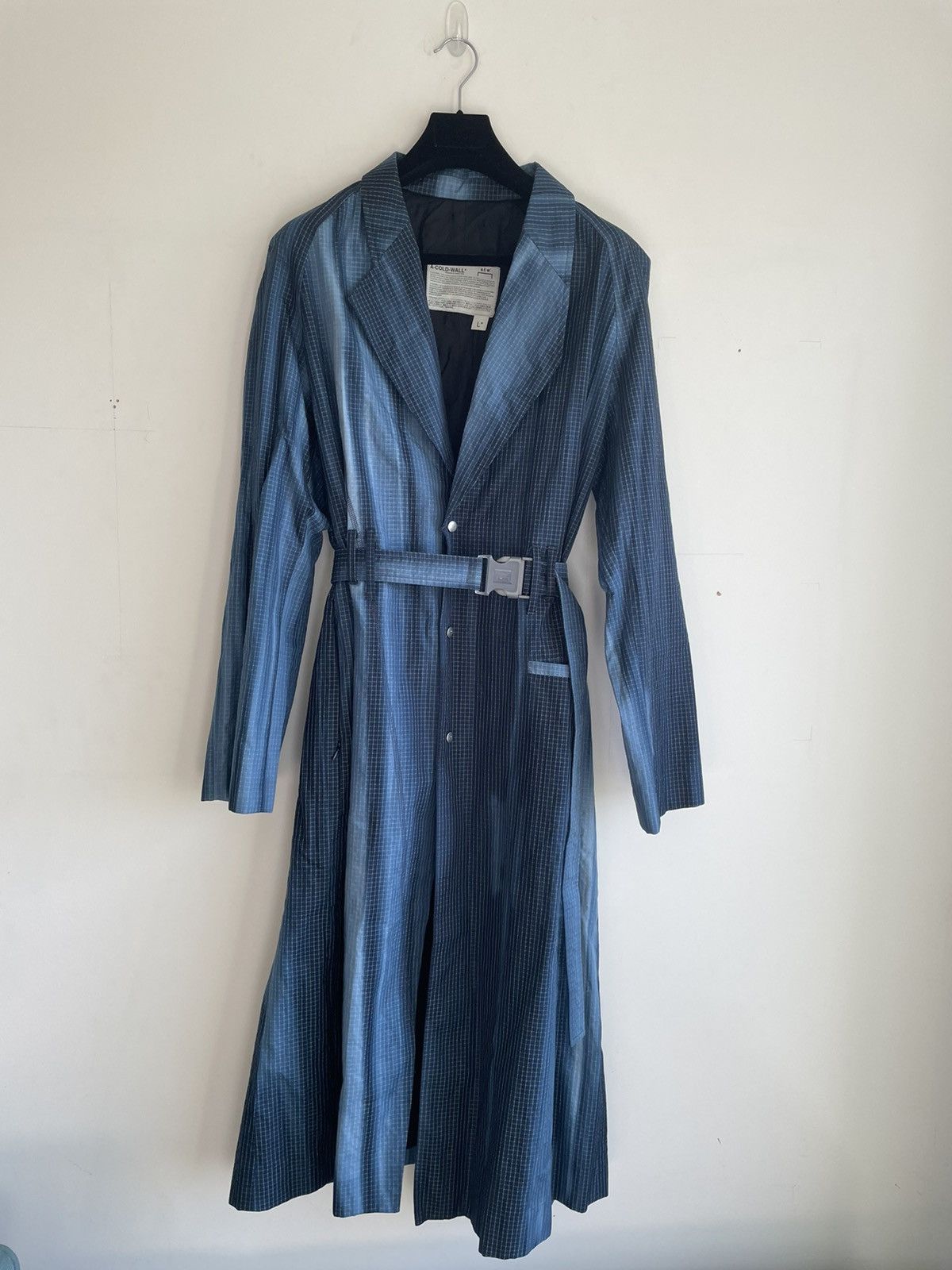 Grid Print Trench Coat
