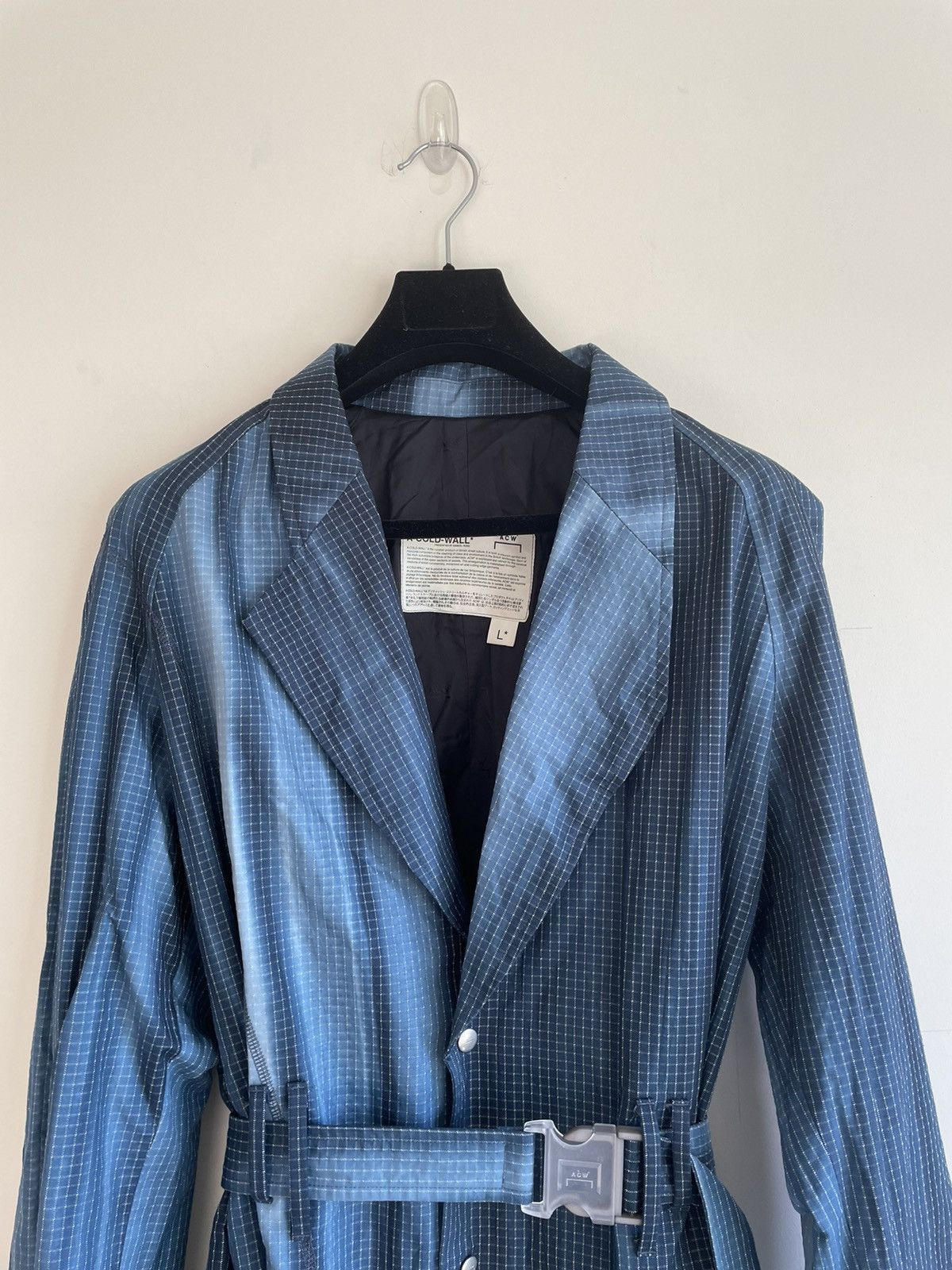Grid Print Trench Coat