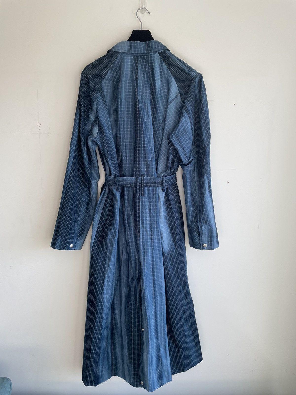 Grid Print Trench Coat