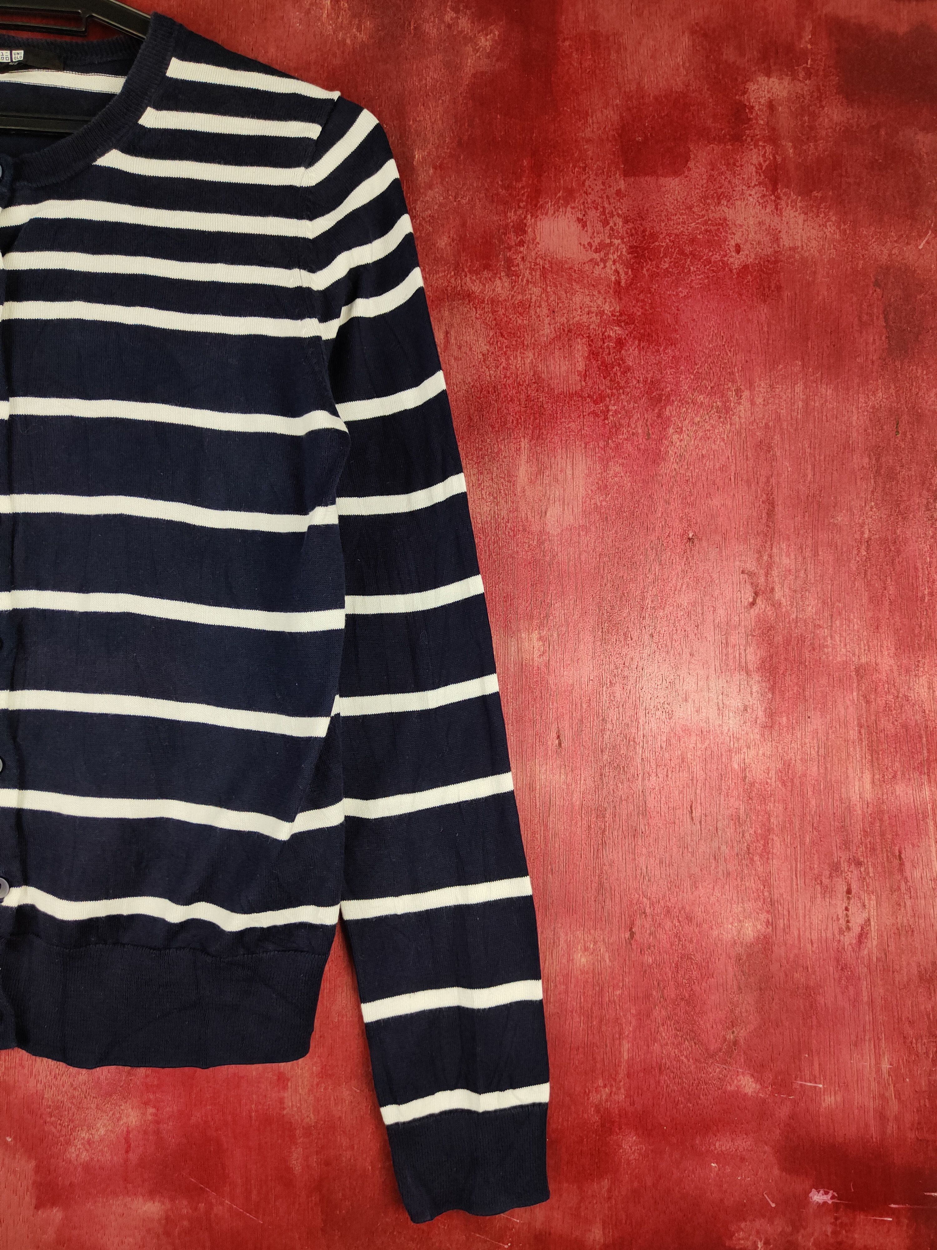 Japanese Brand × Uniqlo Uniqlo Navy Blue/White Stripe Cardigan #S888 Size M / US 6-8 / IT 42-44 - 5 Thumbnail