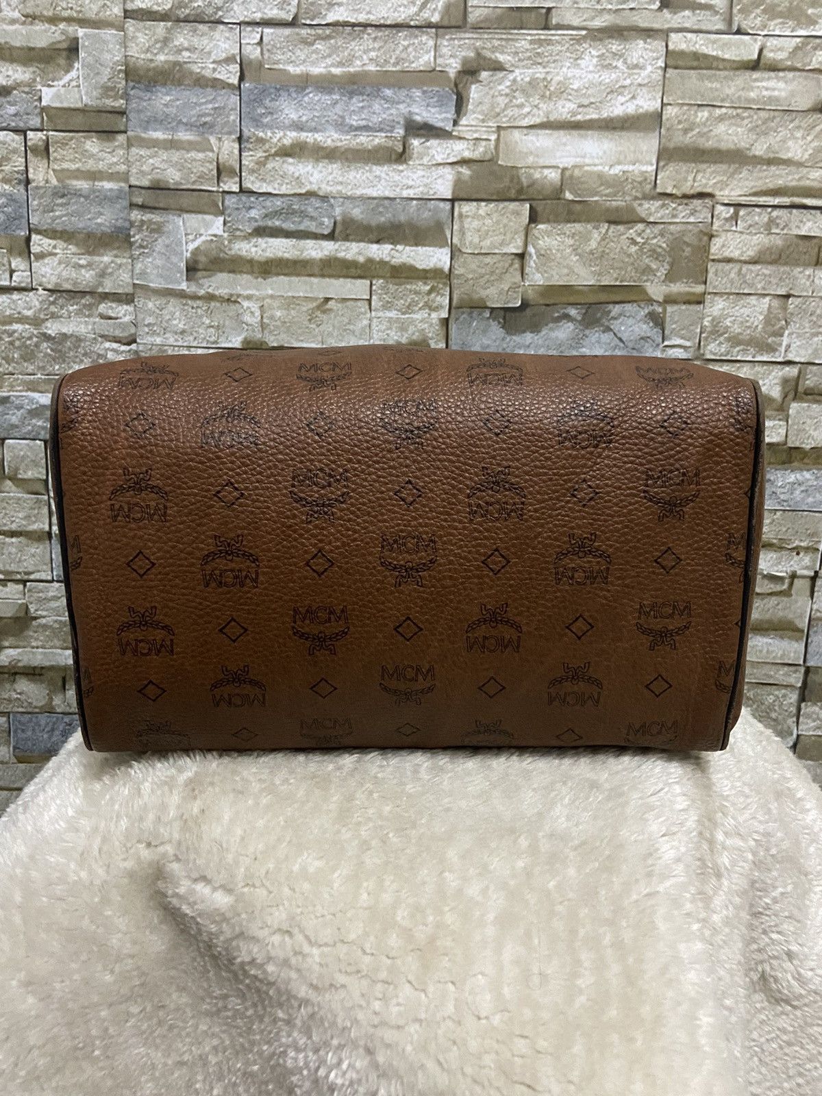 MCM MCM Bag Monogram Brown Boston Handbag Size ONE SIZE - 9 Thumbnail