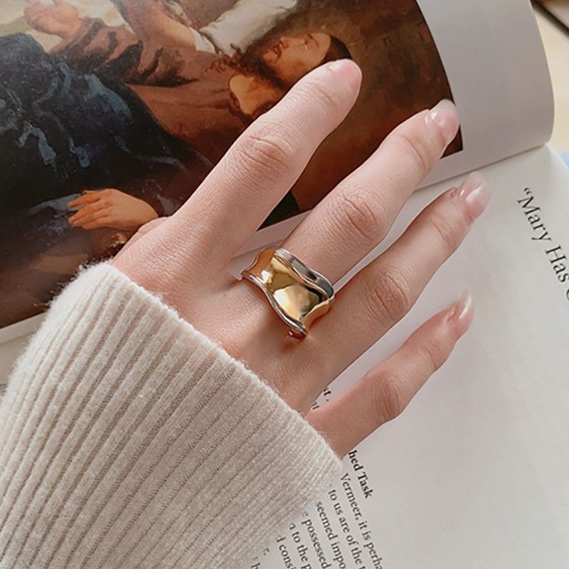 Jewelry Creative Wave Curve Ring Size ONE SIZE - 3 Thumbnail