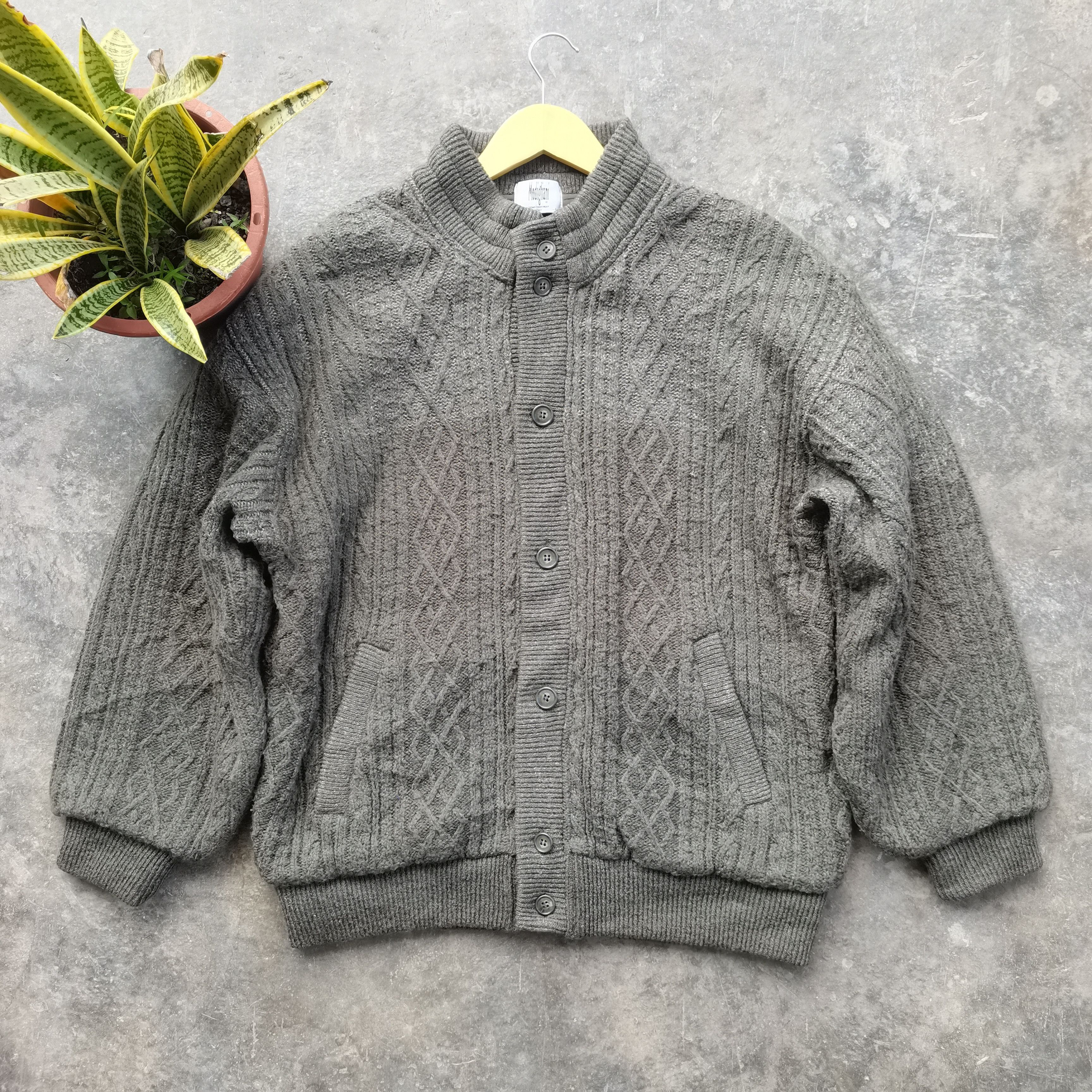 Vintage Vintage Modigiliani knit Quilted Inside Button Up Jacket Size US L / EU 52-54 / 3 - 1 Thumbnail