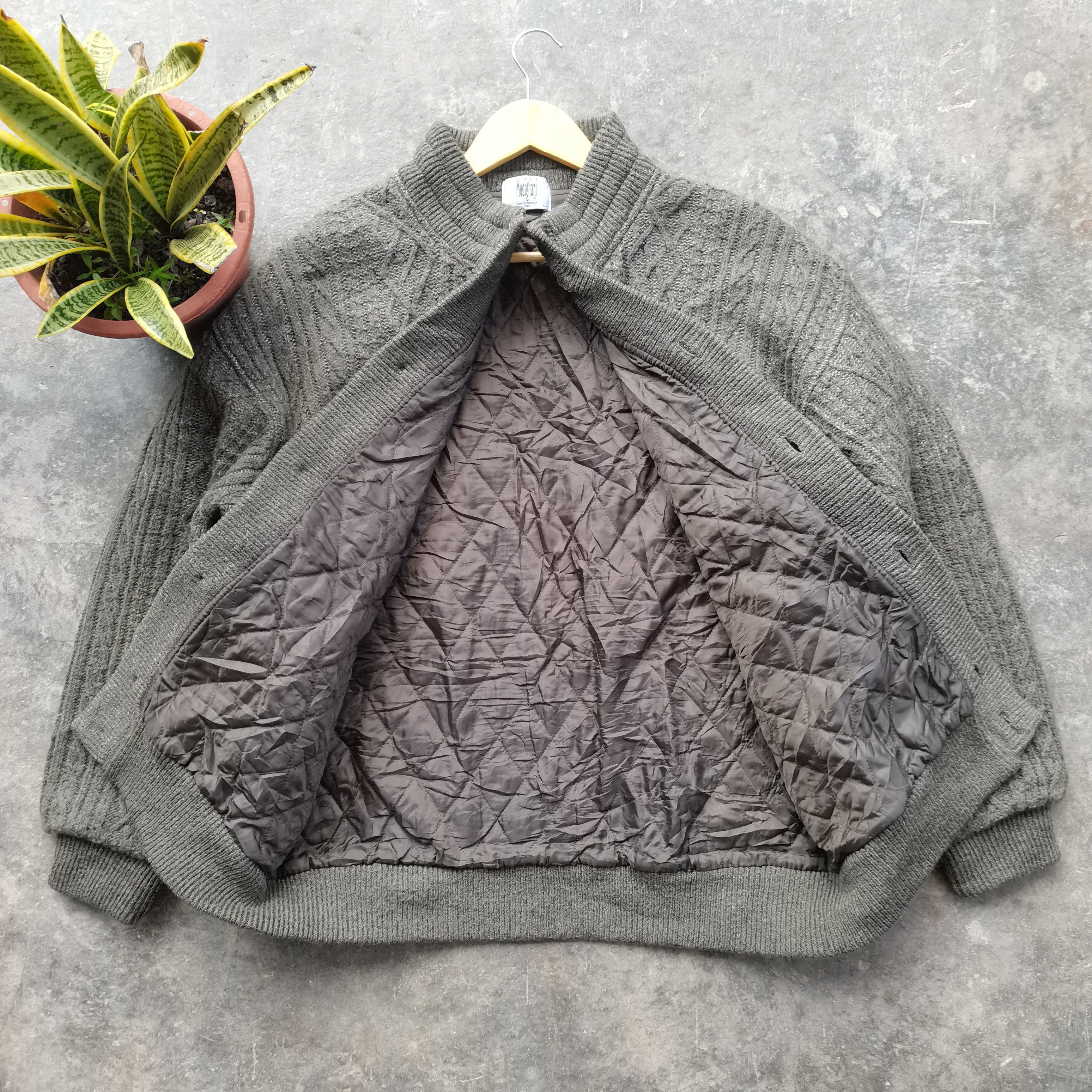 Vintage Vintage Modigiliani knit Quilted Inside Button Up Jacket Size US L / EU 52-54 / 3 - 2 Thumbnail