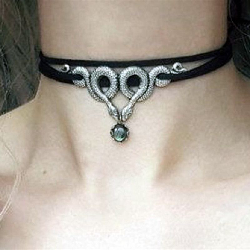 Jewelry Double Snake Pendant Necklace Size ONE SIZE - 1 Thumbnail