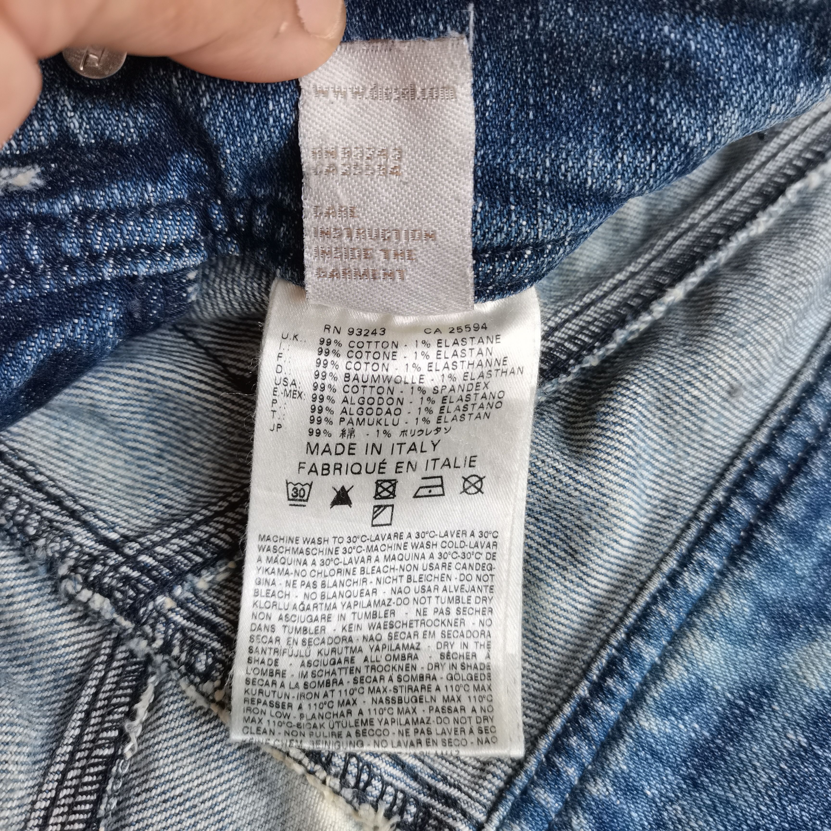 Diesel × Vintage Vintage🔥Diesel Trashed Acid Wash Denim Pants Made In ITALY Size 28" / US 6 / IT 42 - 14 Thumbnail