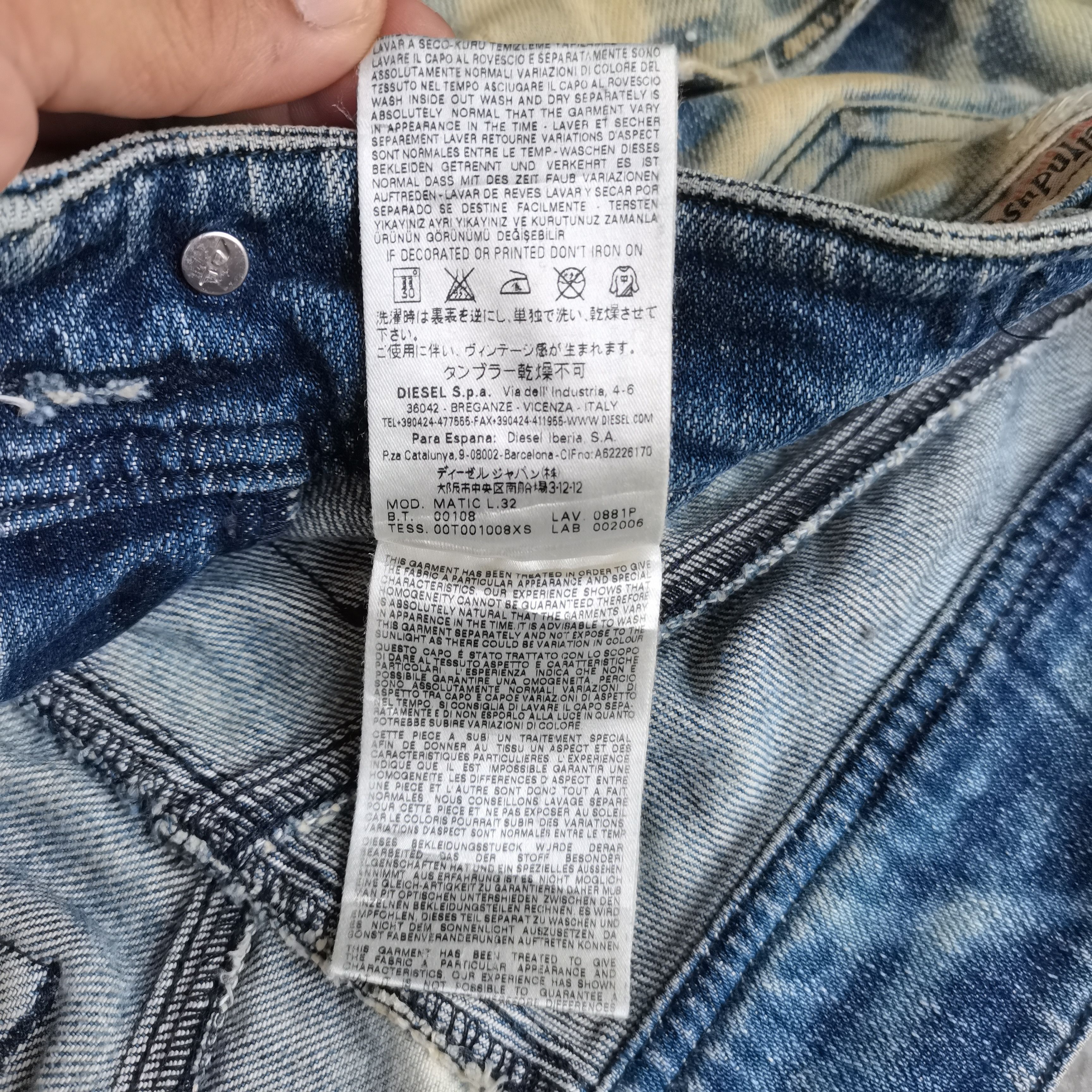 Diesel × Vintage Vintage🔥Diesel Trashed Acid Wash Denim Pants Made In ITALY Size 28" / US 6 / IT 42 - 13 Thumbnail