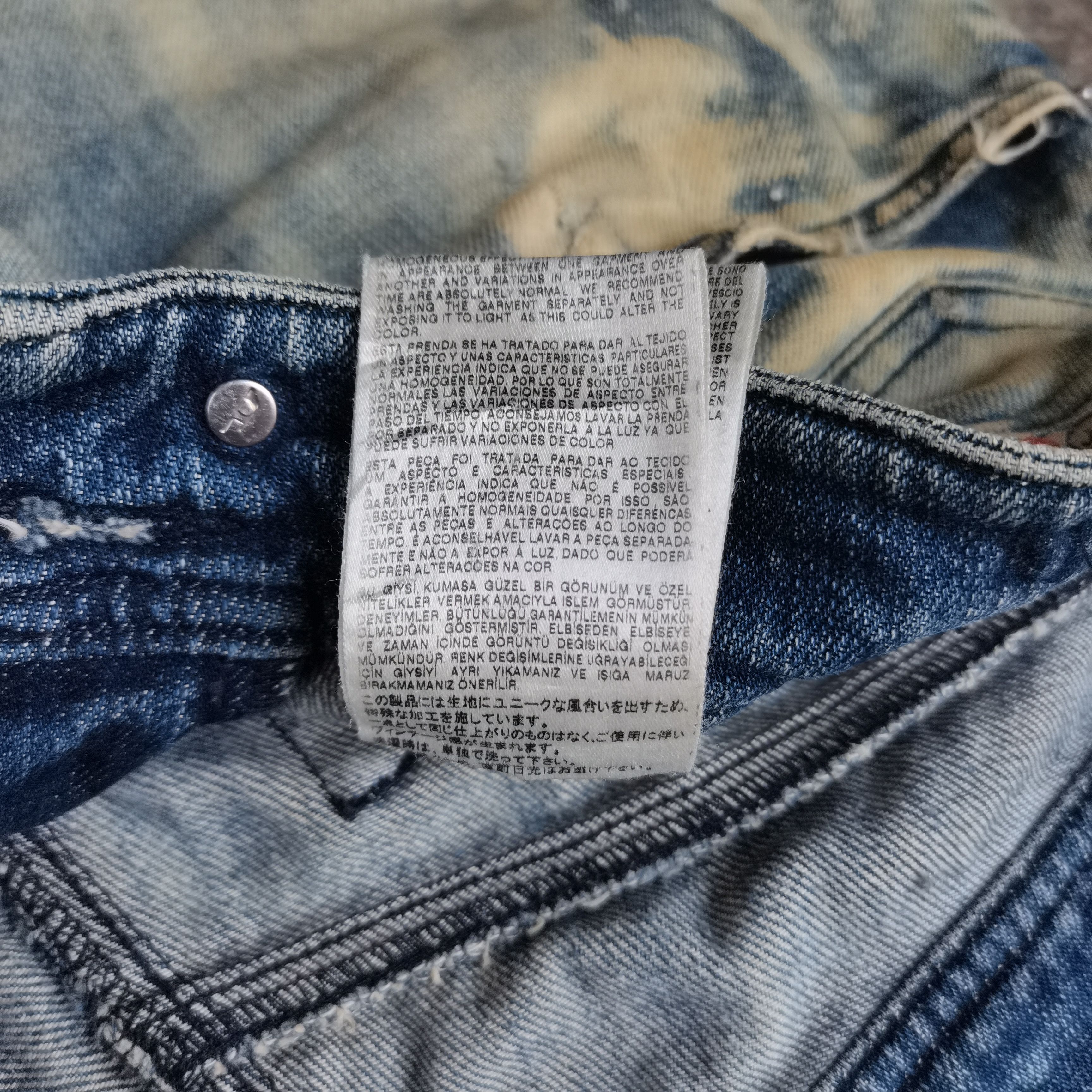 Diesel × Vintage Vintage🔥Diesel Trashed Acid Wash Denim Pants Made In ITALY Size 28" / US 6 / IT 42 - 12 Thumbnail