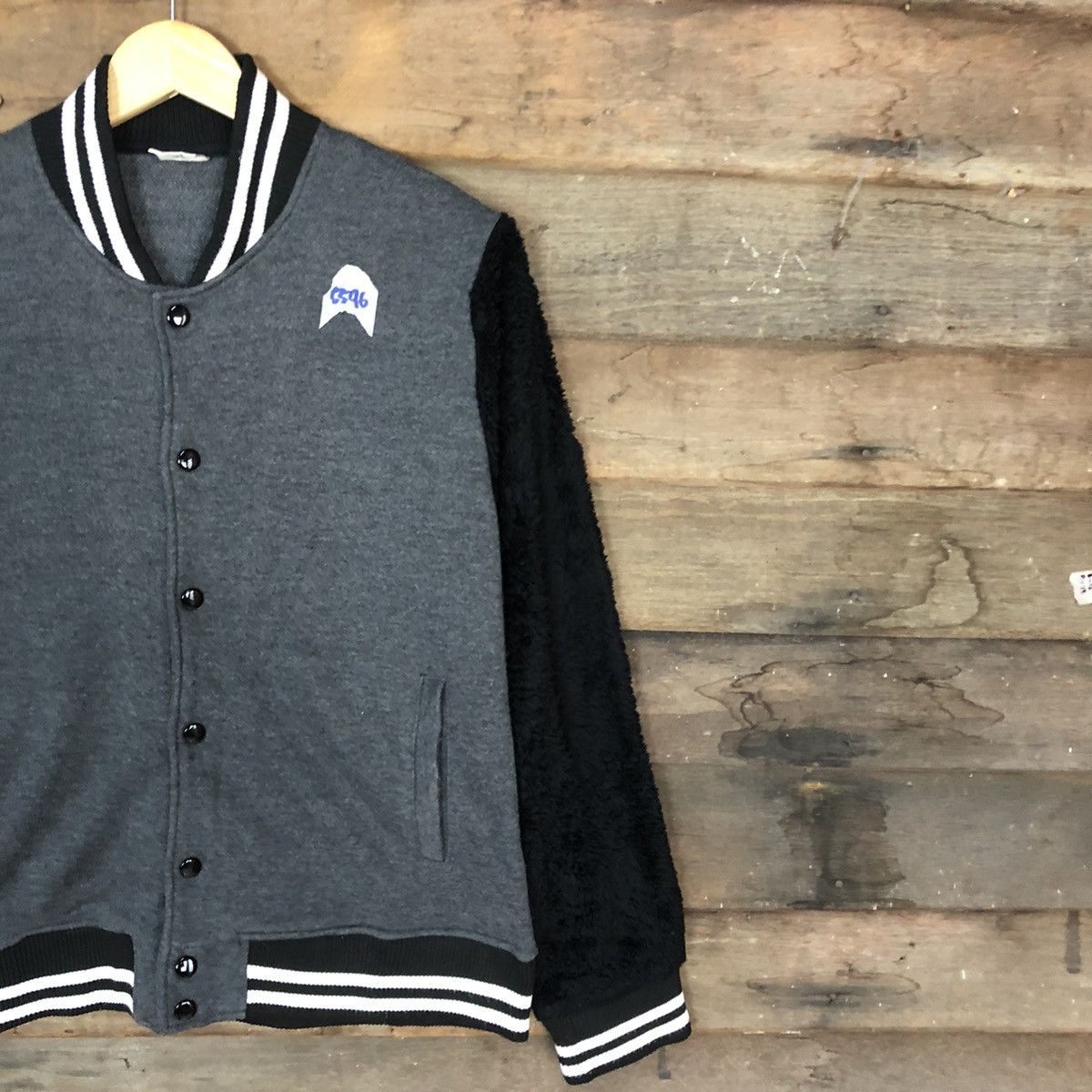 Japanese Brand The Branded Stack Grey Varsity Jacket #5596 Size M / US 6-8 / IT 42-44 - 5 Thumbnail