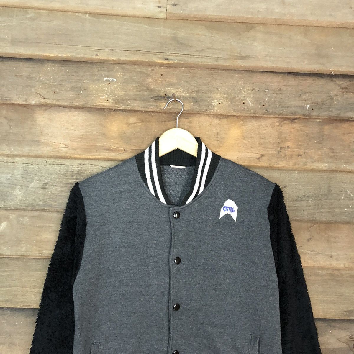 Japanese Brand The Branded Stack Grey Varsity Jacket #5596 Size M / US 6-8 / IT 42-44 - 9 Thumbnail