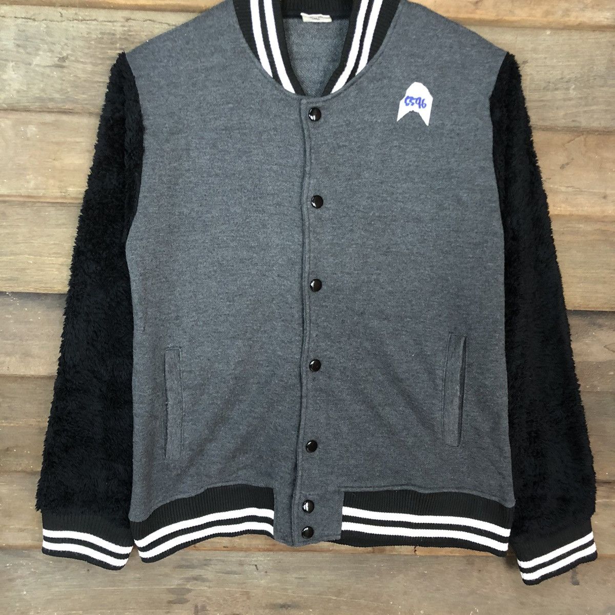 Japanese Brand The Branded Stack Grey Varsity Jacket #5596 Size M / US 6-8 / IT 42-44 - 8 Thumbnail