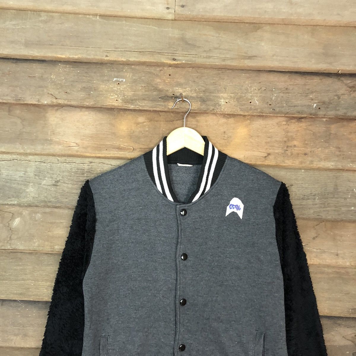 Japanese Brand The Branded Stack Grey Varsity Jacket #5596 Size M / US 6-8 / IT 42-44 - 2 Thumbnail