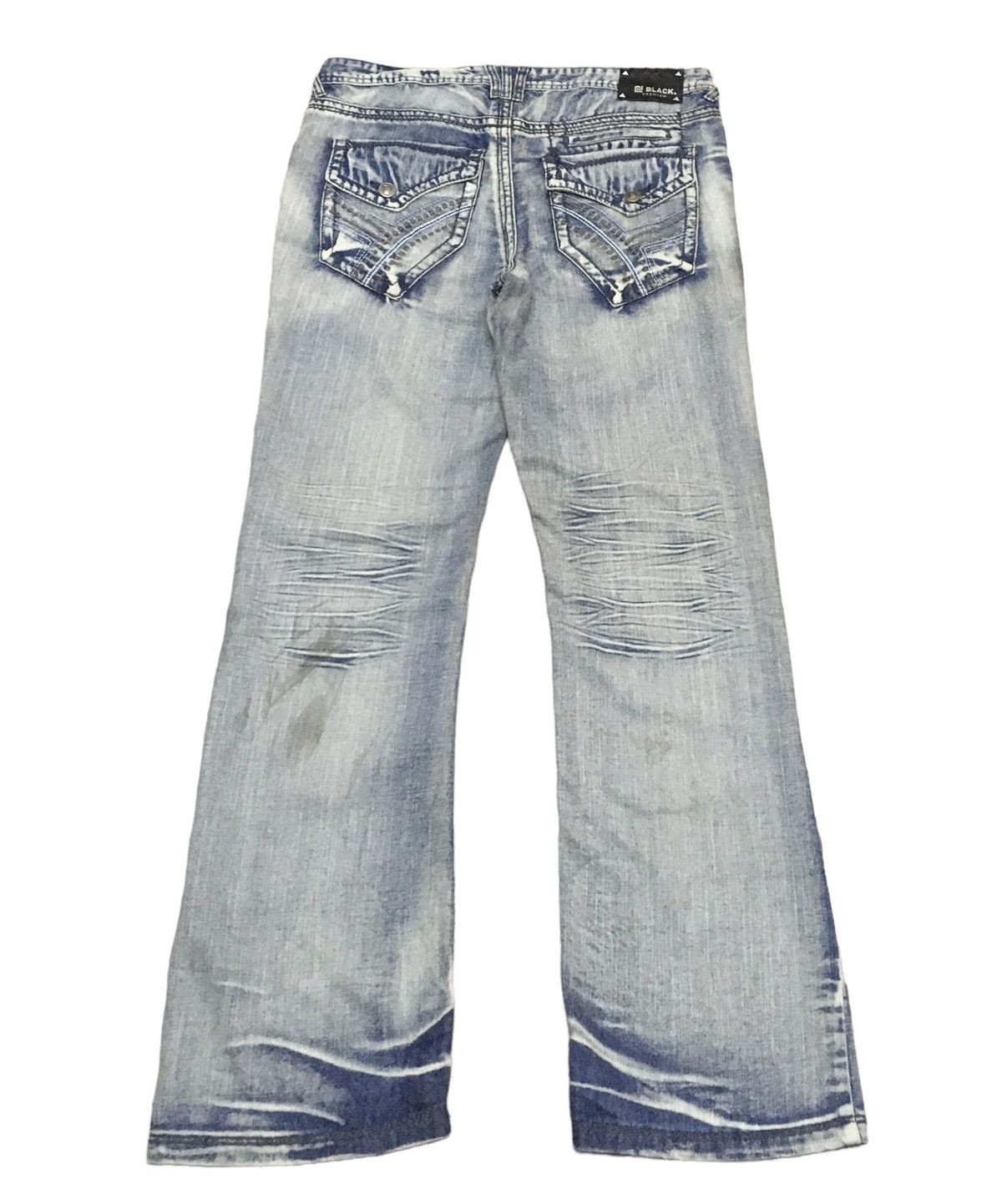 Designer × Vintage Rare Design Vintage Brand Black Distressed Jeans 2000s Size US 36 / EU 52 - 2 Thumbnail