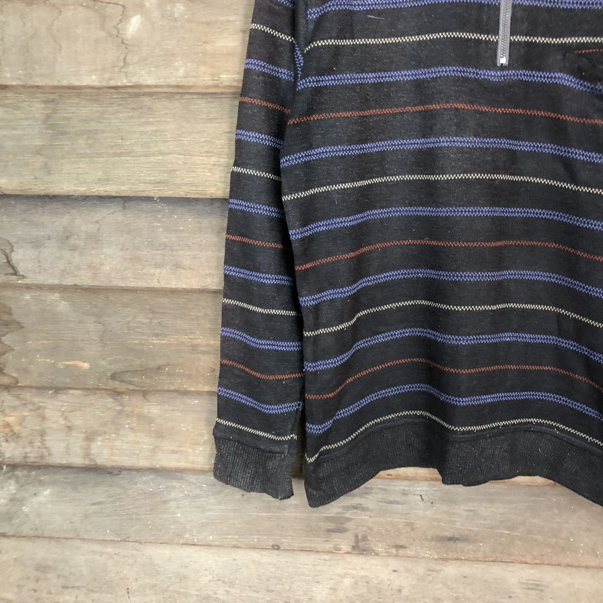 Japanese Brand × Solid and Striped Yumi Katsura Black Stripe Pocket Sweatshirt #5637 Size US M / EU 48-50 / 2 - 4 Thumbnail